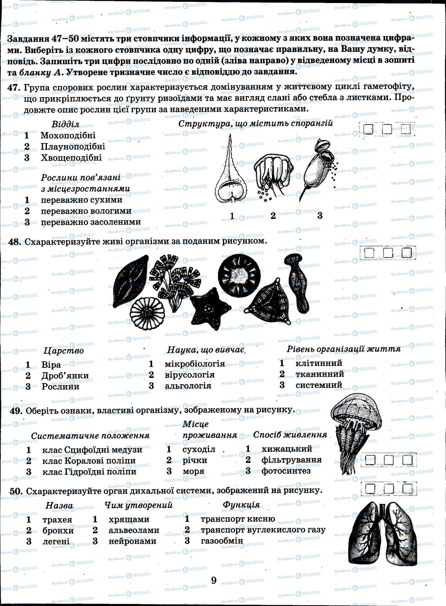 ЗНО Биология 11 класс страница 9