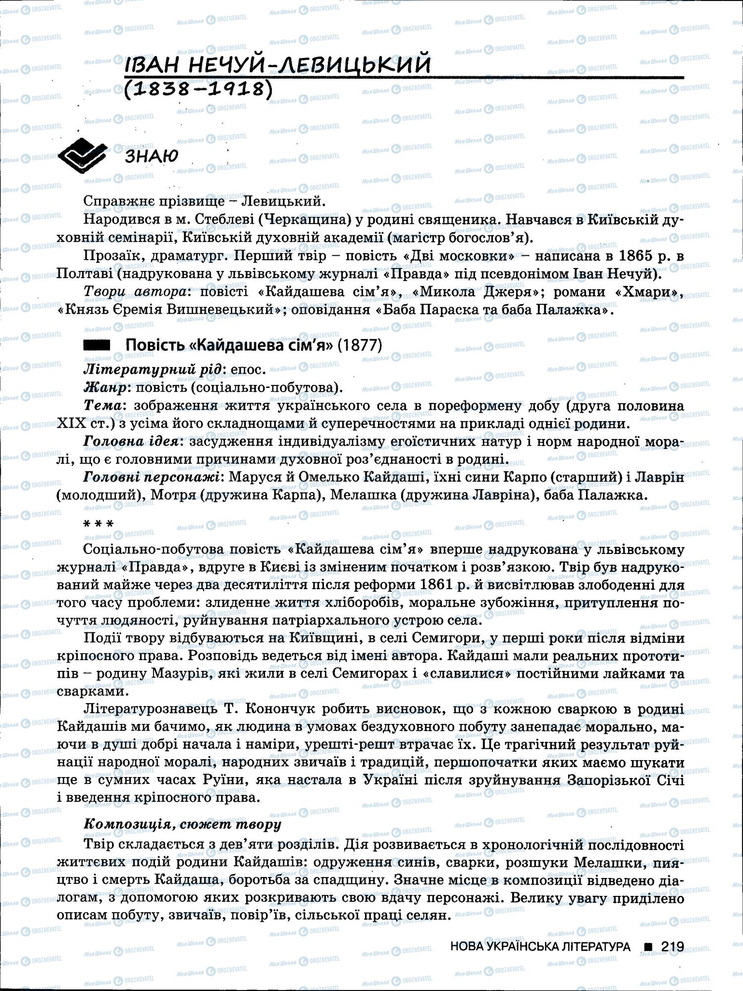 ЗНО Українська мова 11 клас сторінка 219