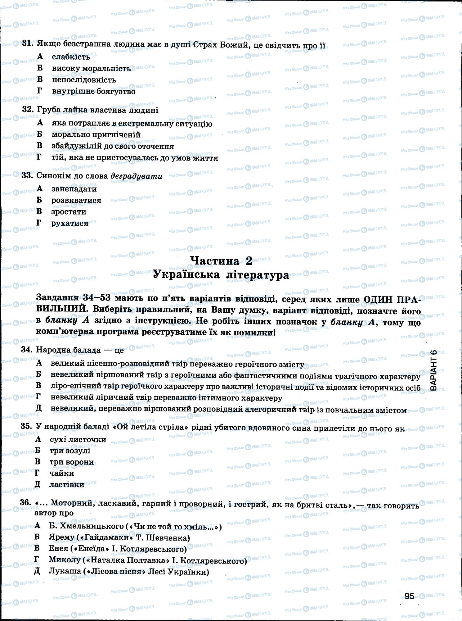 ЗНО Українська мова 11 клас сторінка 95