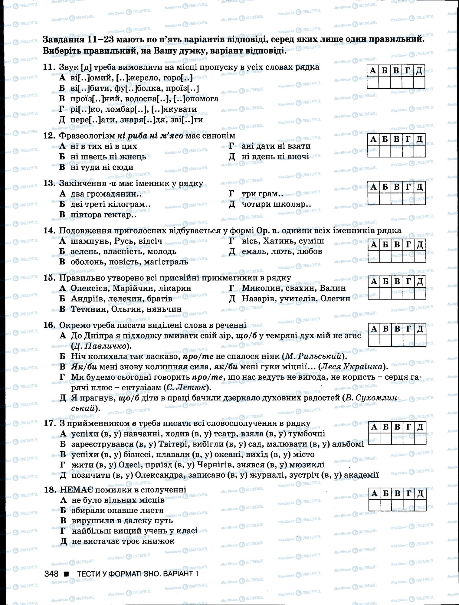 ЗНО Укр мова 11 класс страница 348