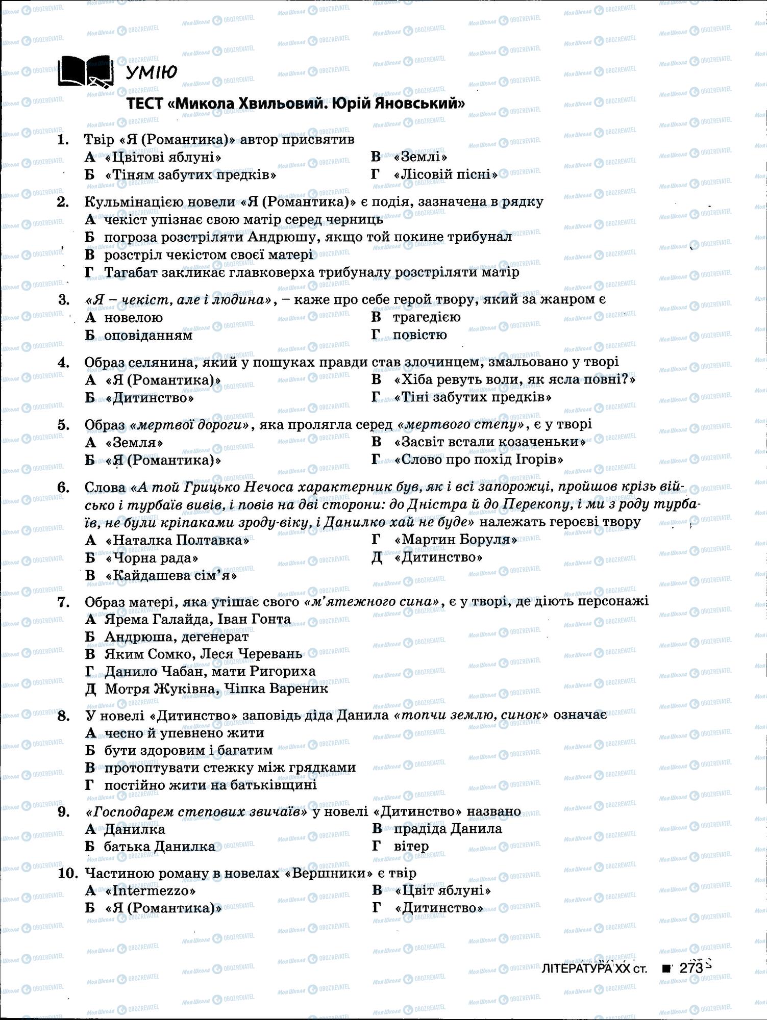 ЗНО Українська мова 11 клас сторінка 273