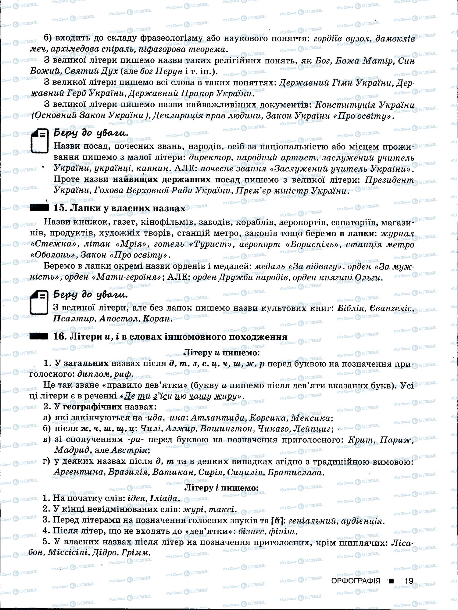 ЗНО Українська мова 11 клас сторінка 19