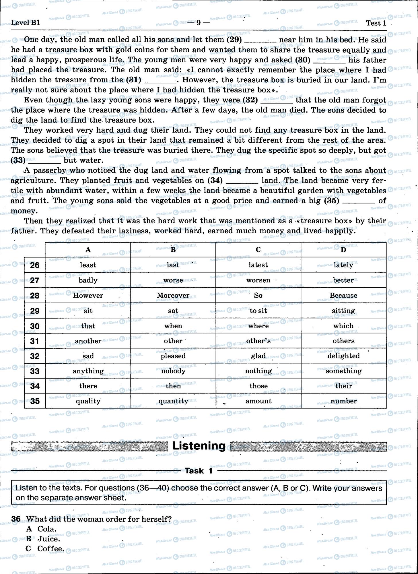 ЗНО Англійська мова 11 клас сторінка 9