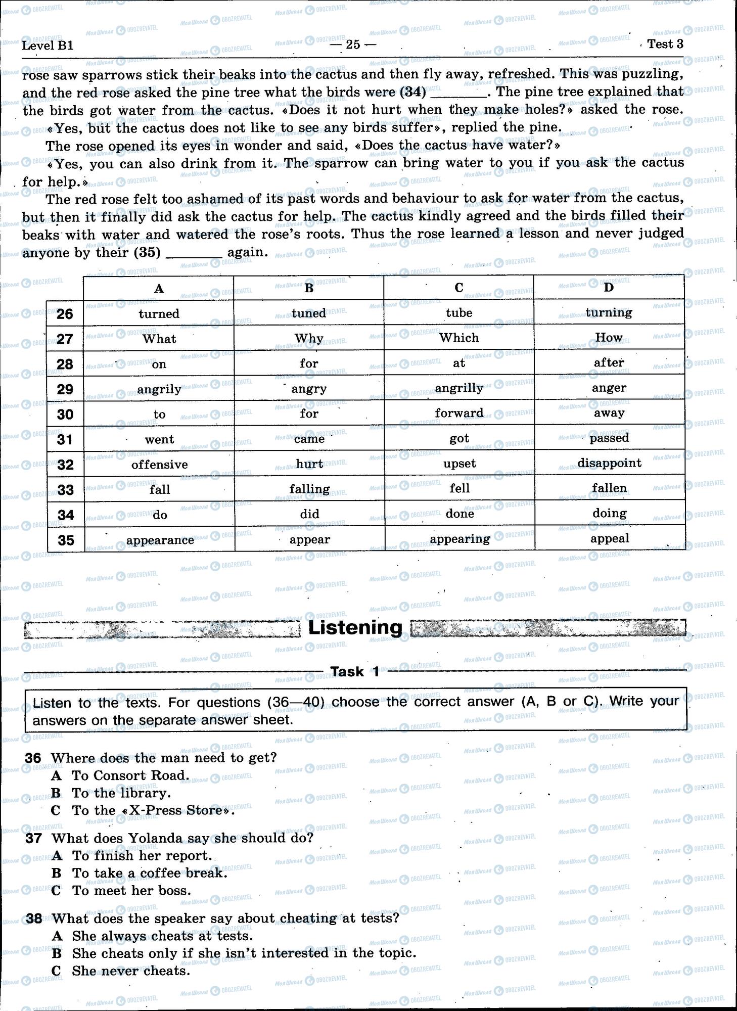 ЗНО Англійська мова 11 клас сторінка 25