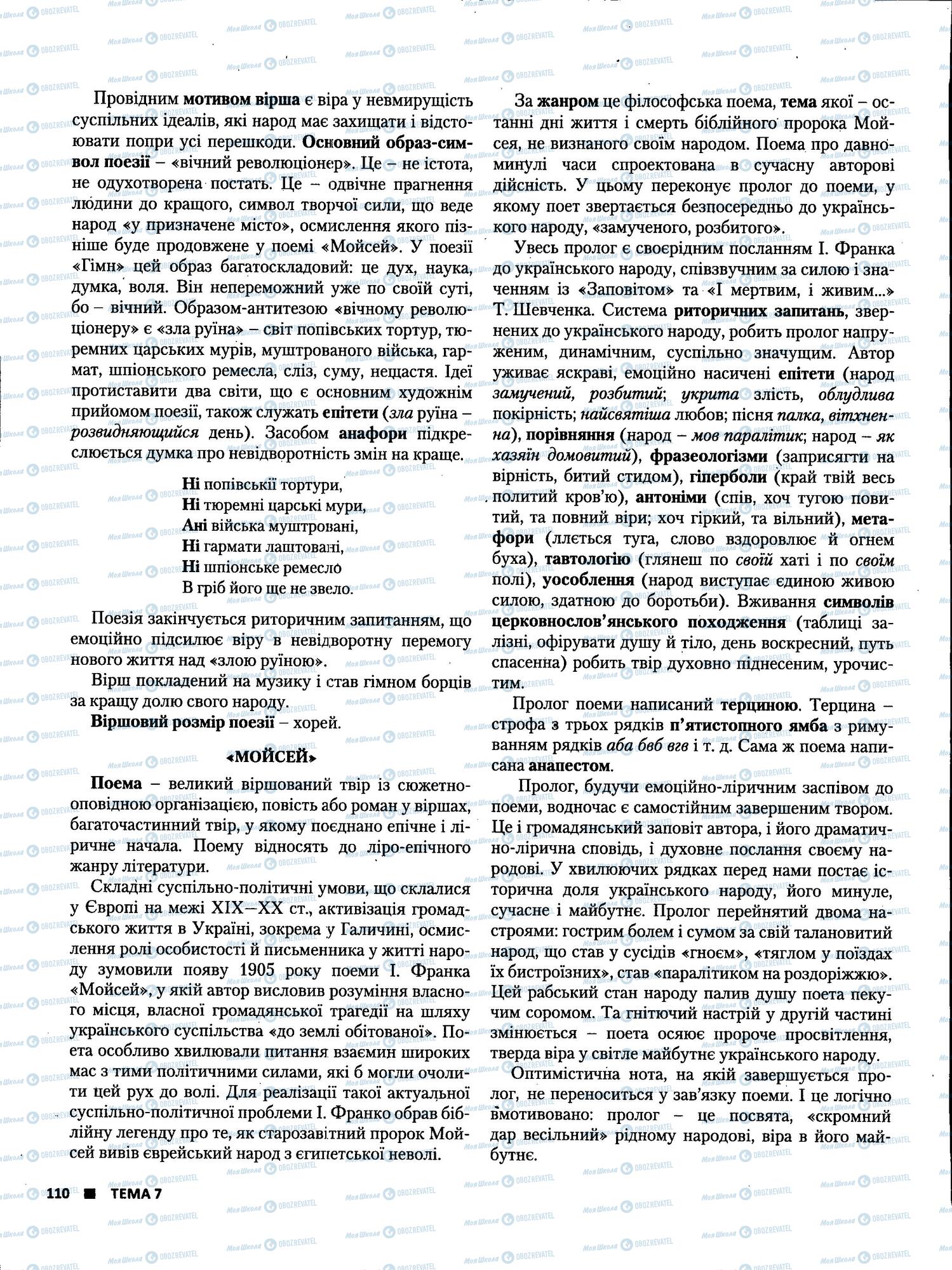 ЗНО Українська література 11 клас сторінка 110