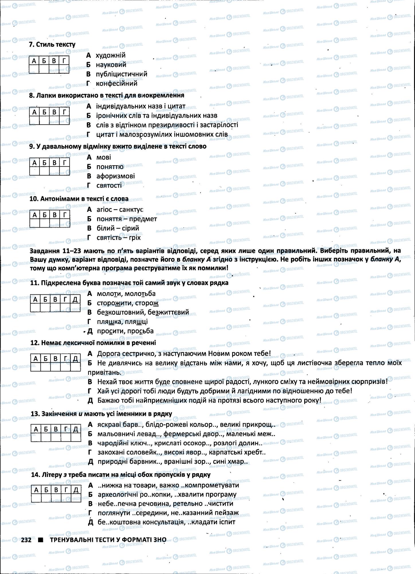 ЗНО Укр лит 11 класс страница 232