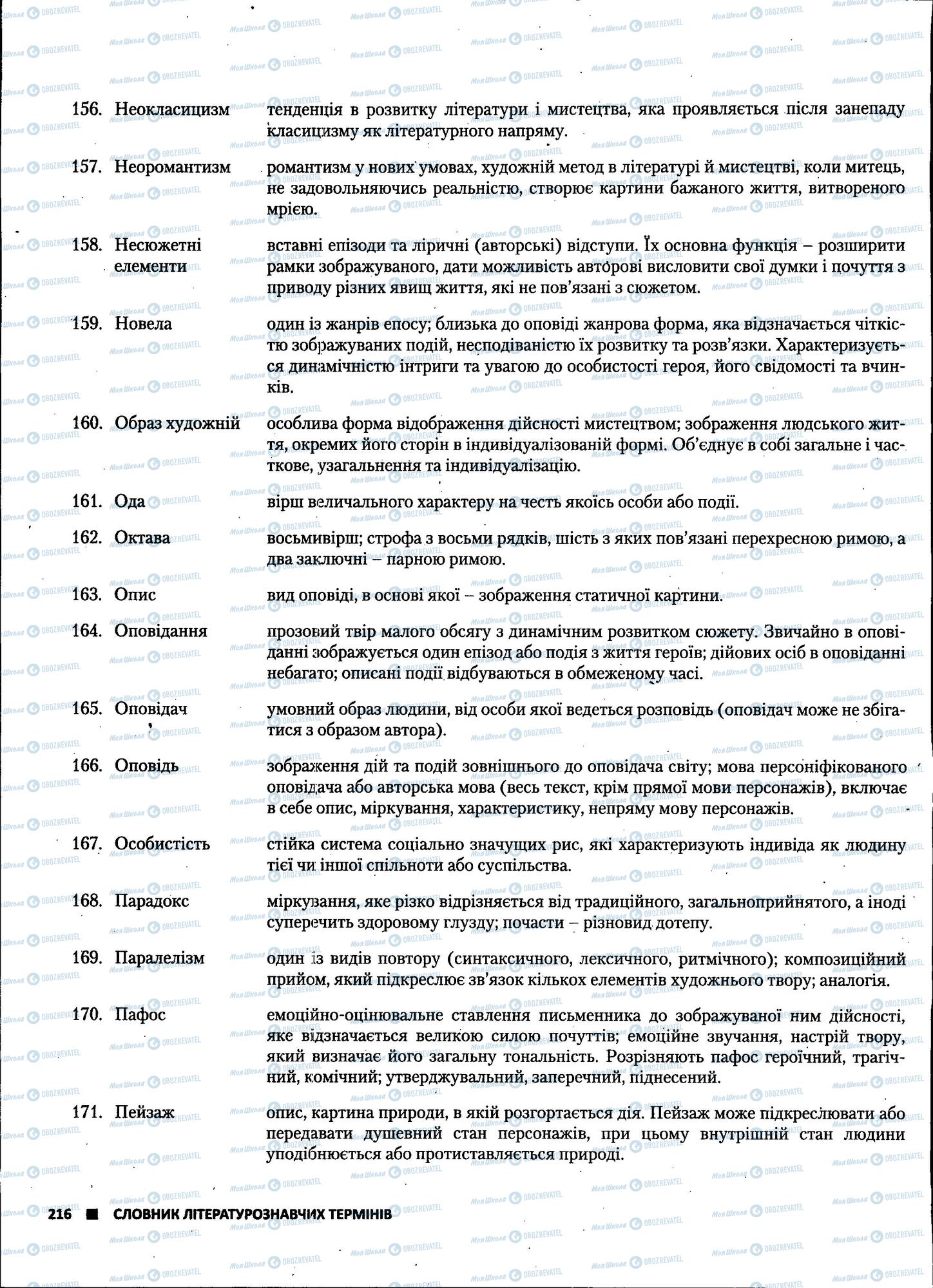ЗНО Українська література 11 клас сторінка 216