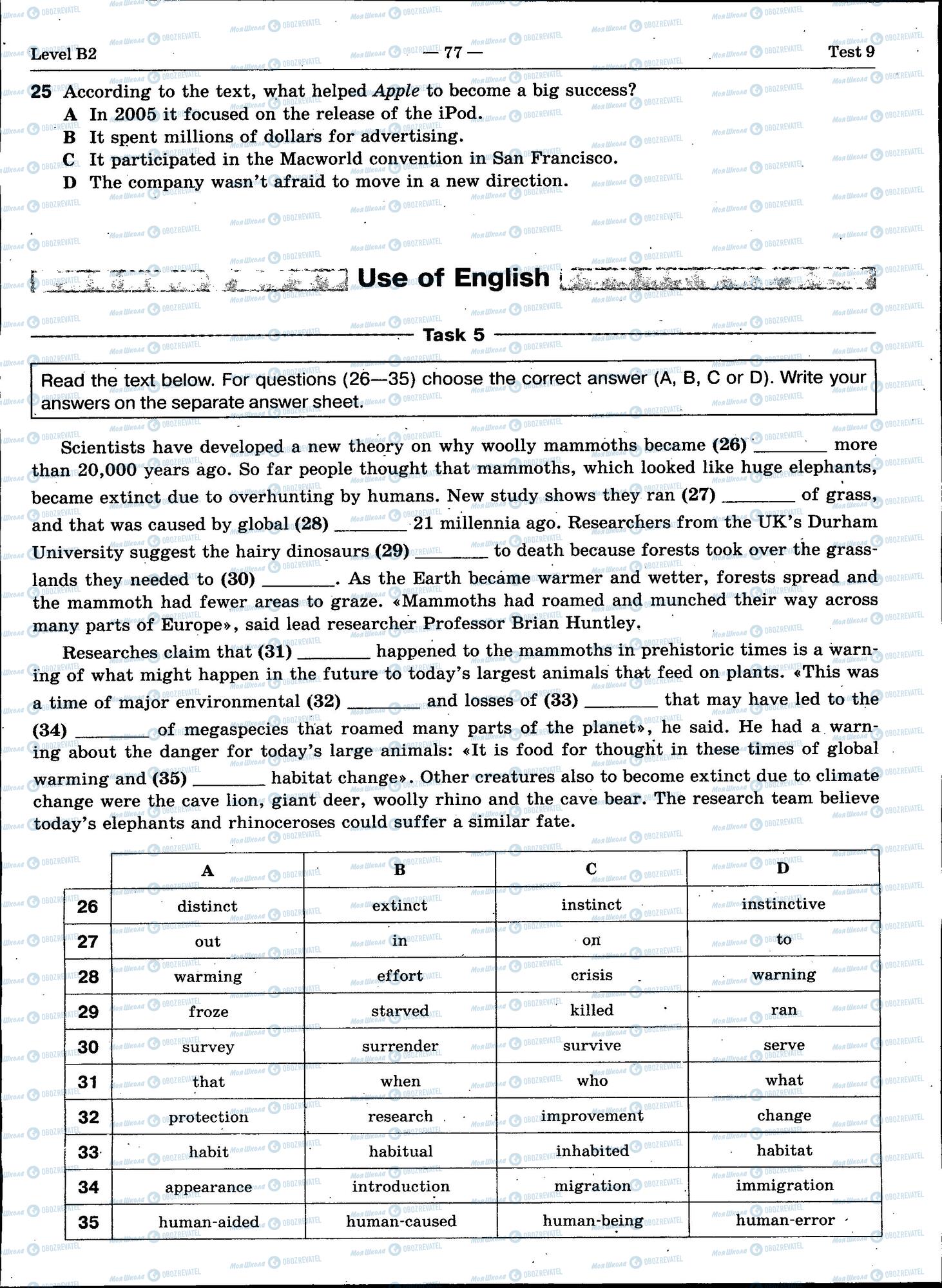 ЗНО Англійська мова 11 клас сторінка 77