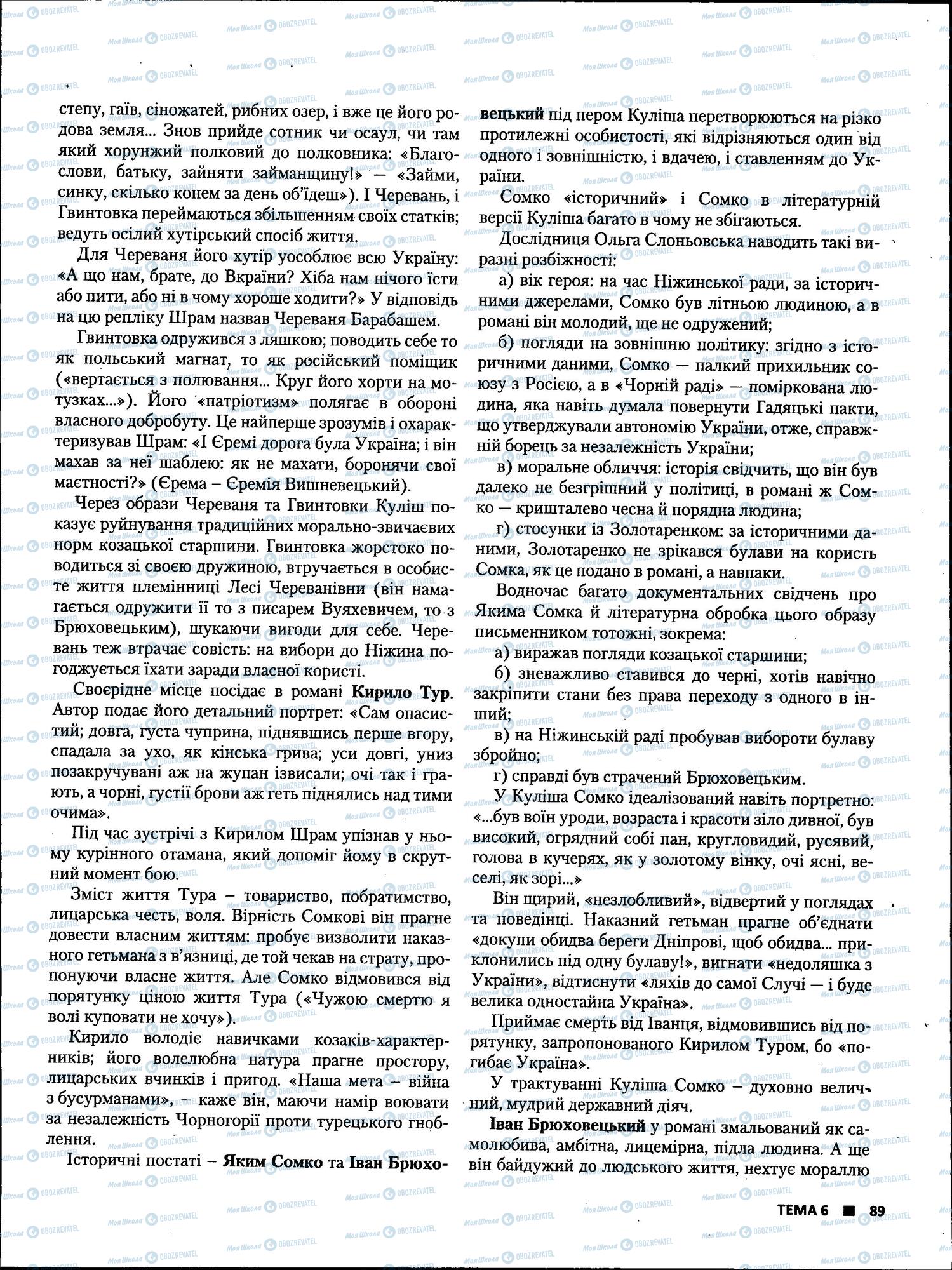 ЗНО Українська література 11 клас сторінка 89