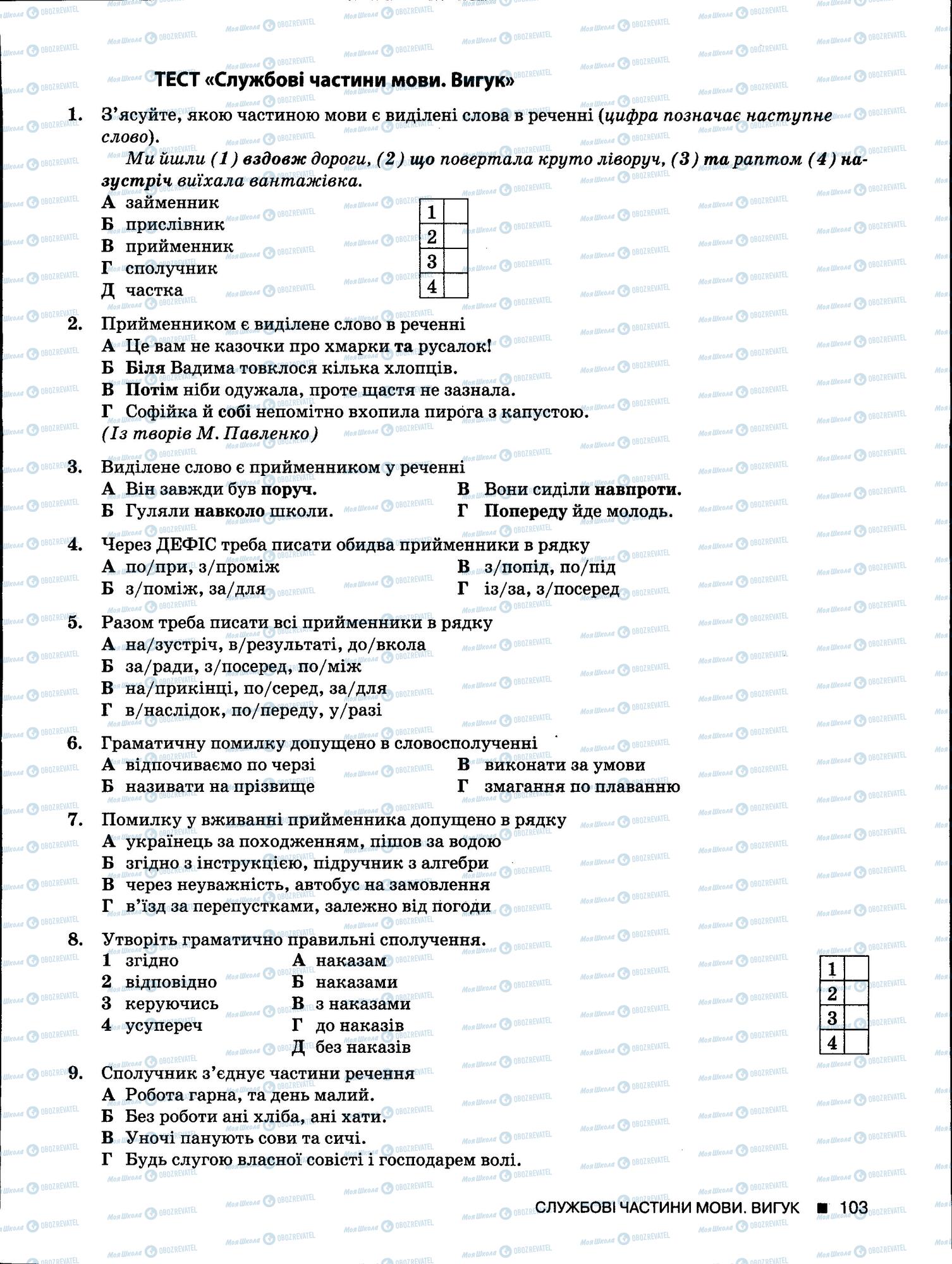ЗНО Українська мова 11 клас сторінка 103