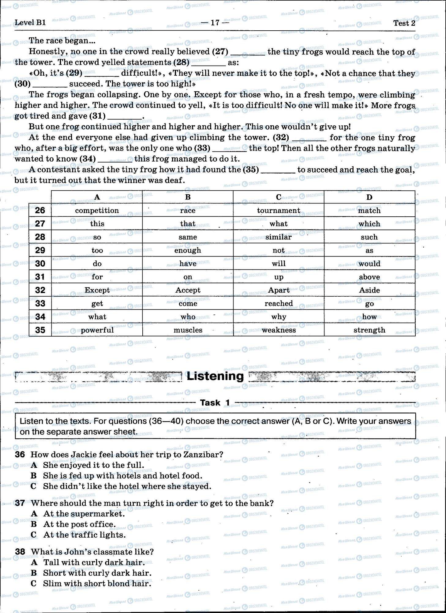 ЗНО Англійська мова 11 клас сторінка 17