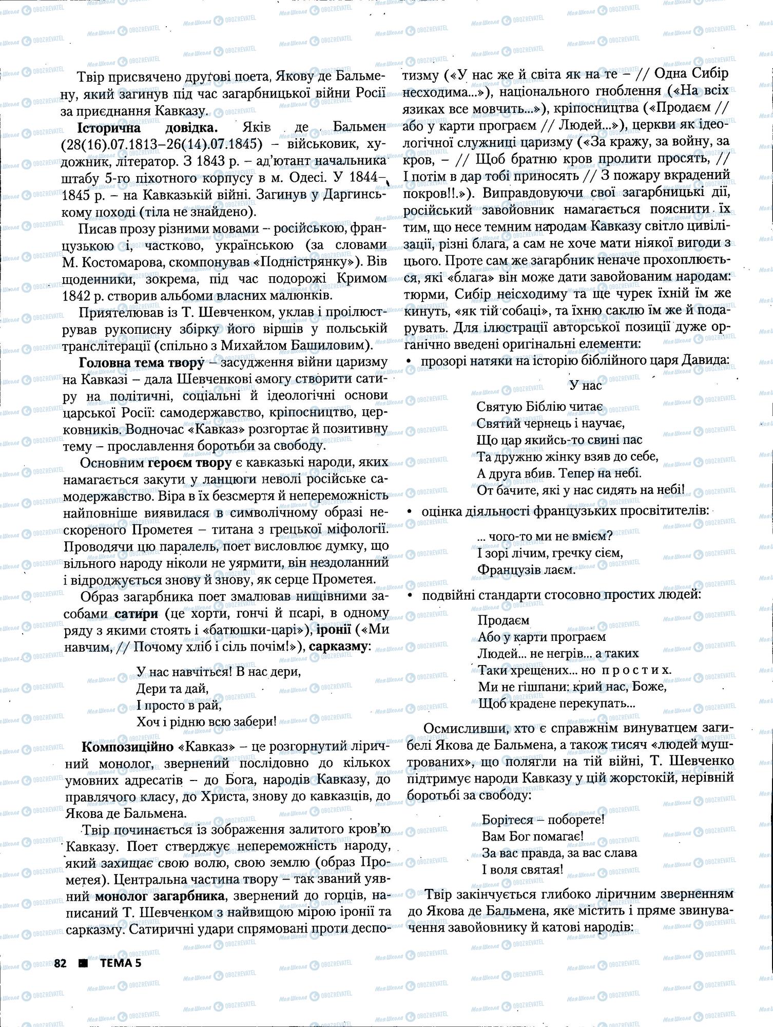ЗНО Укр лит 11 класс страница 82