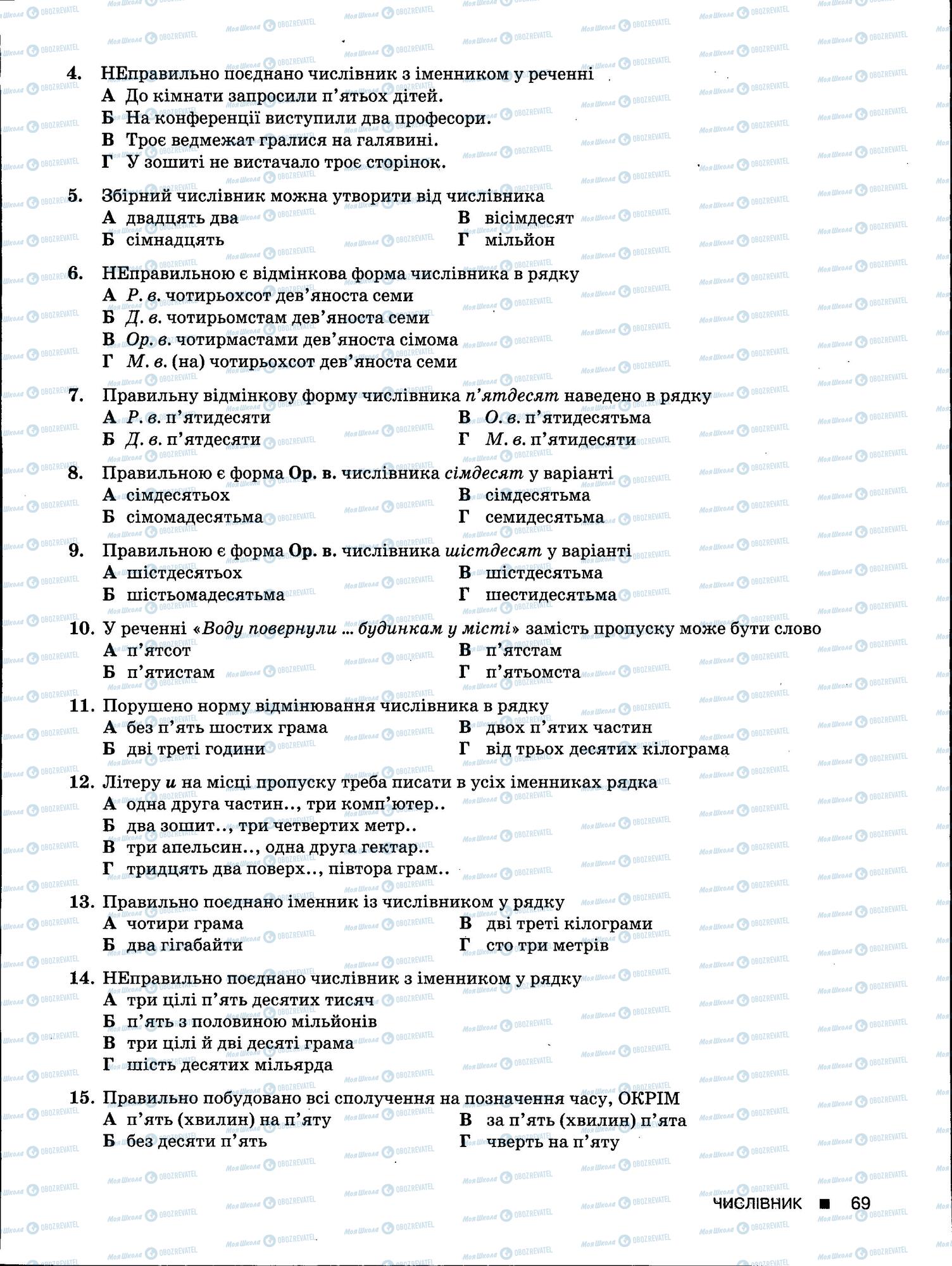 ЗНО Українська мова 11 клас сторінка 69