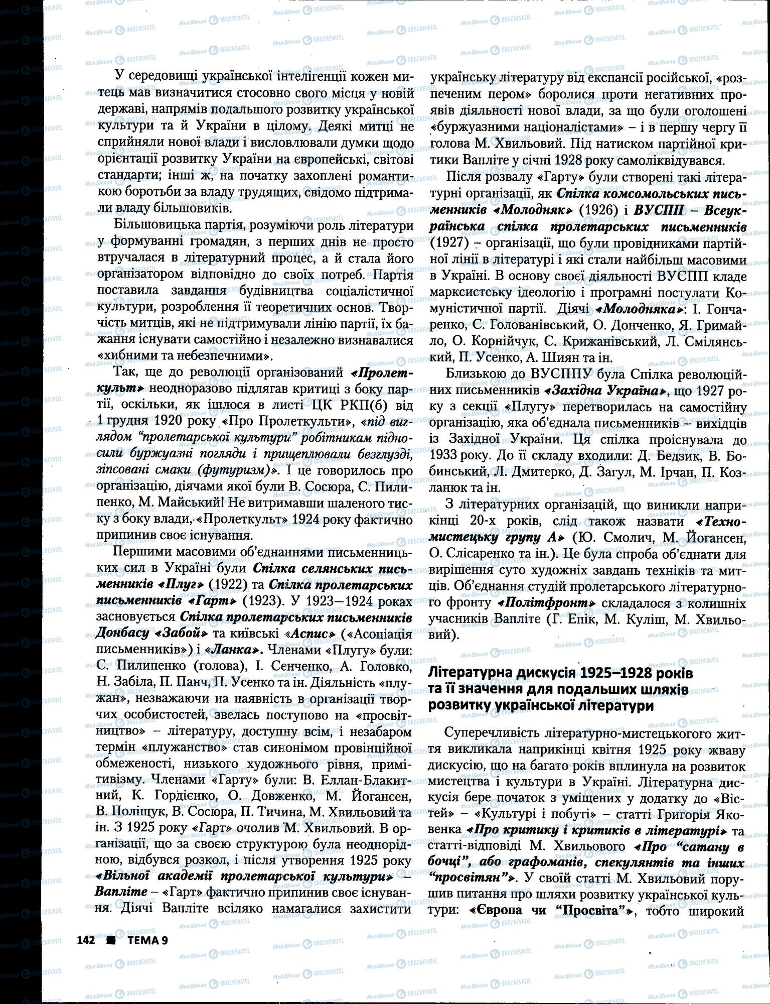ЗНО Українська література 11 клас сторінка 142