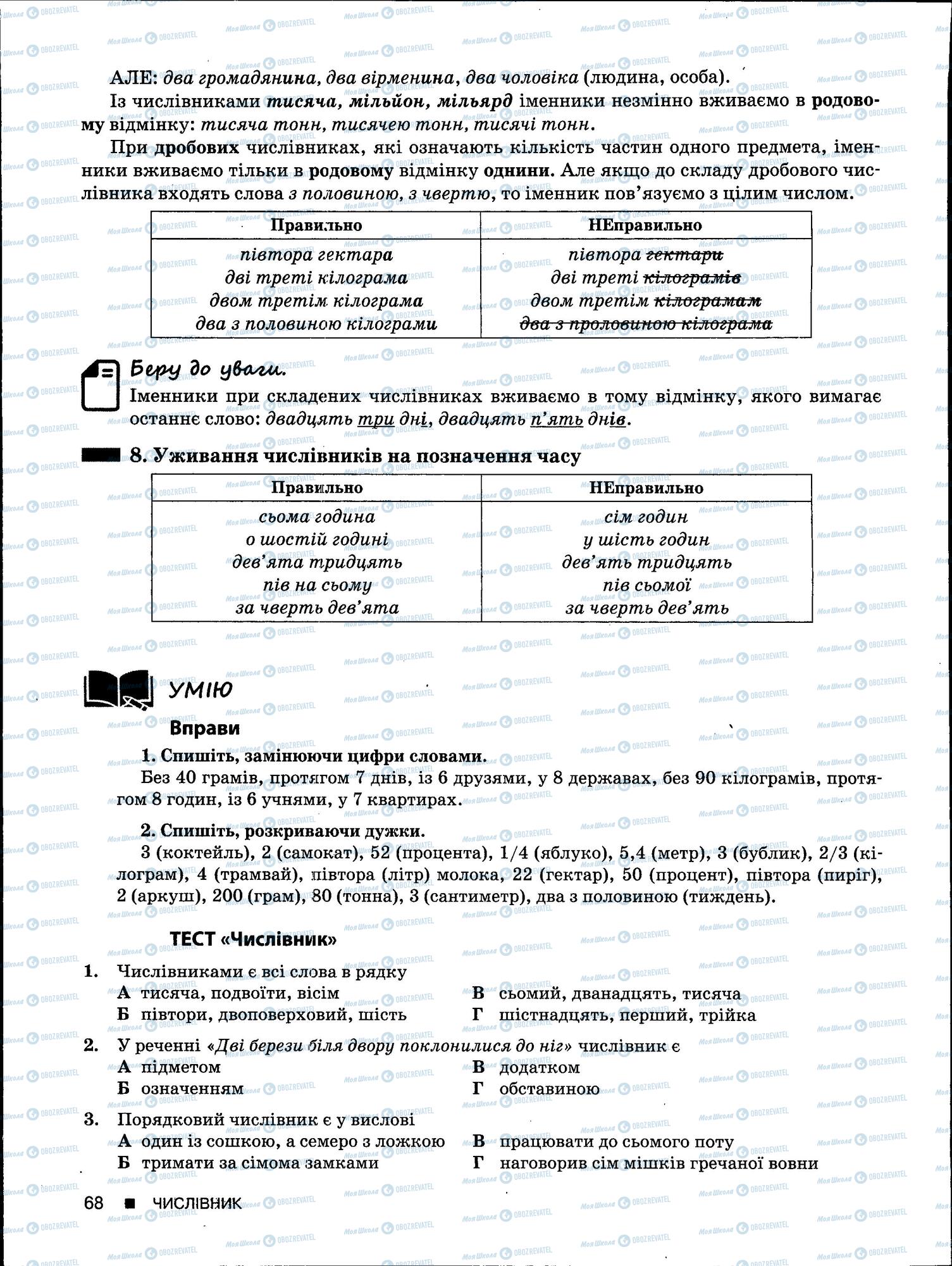 ЗНО Укр мова 11 класс страница 68