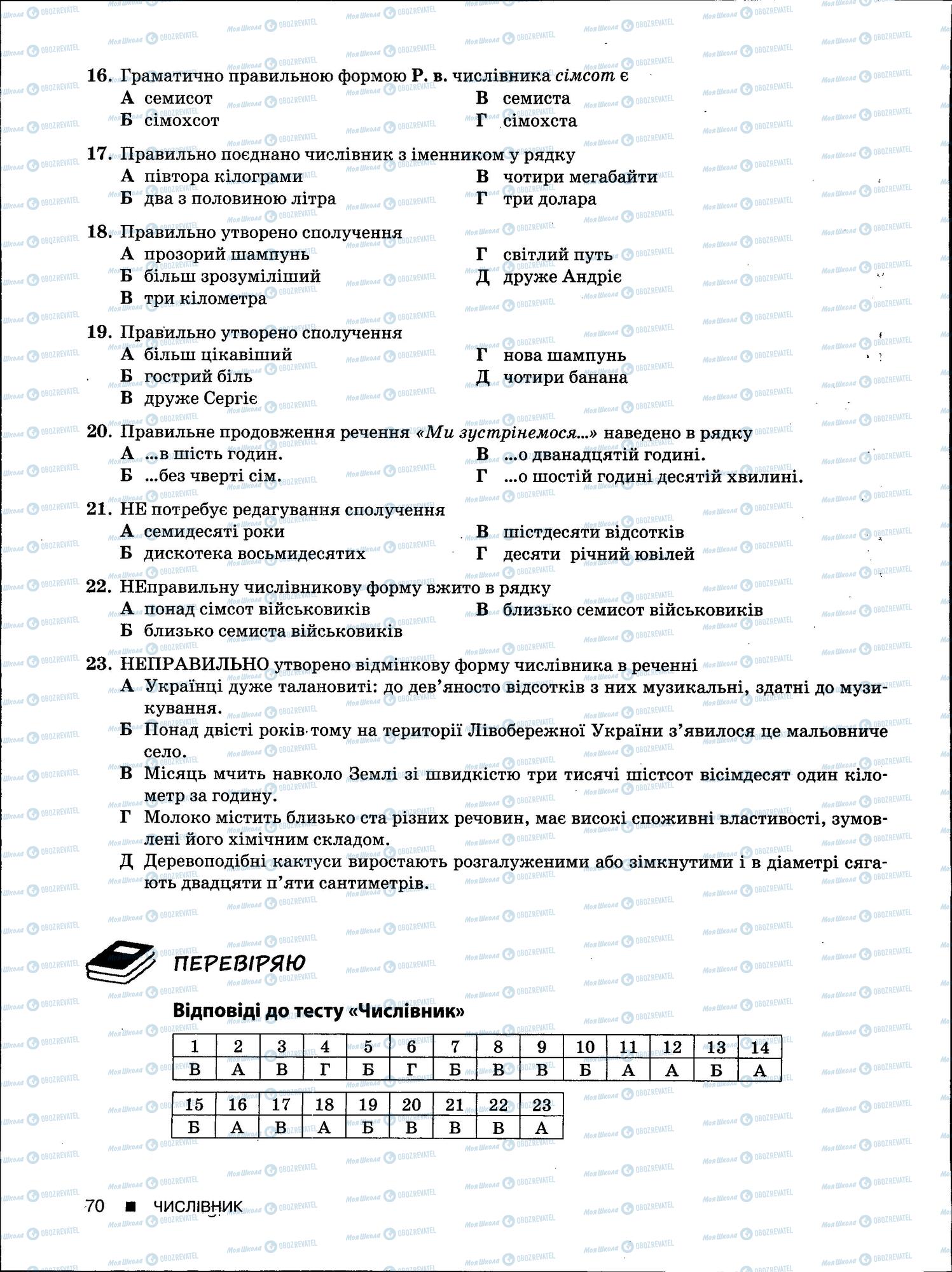 ЗНО Укр мова 11 класс страница 70