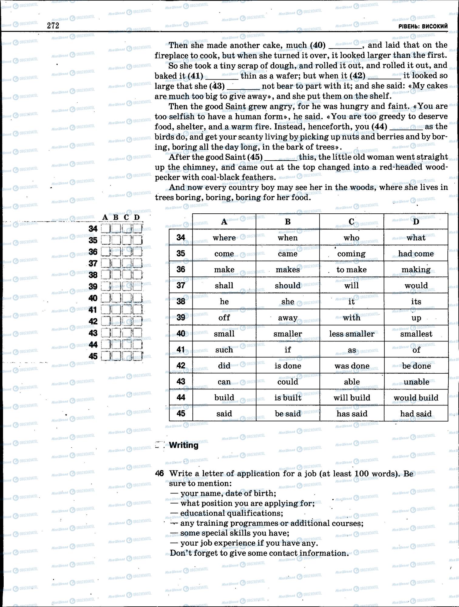 ЗНО Английский язык 11 класс страница 272