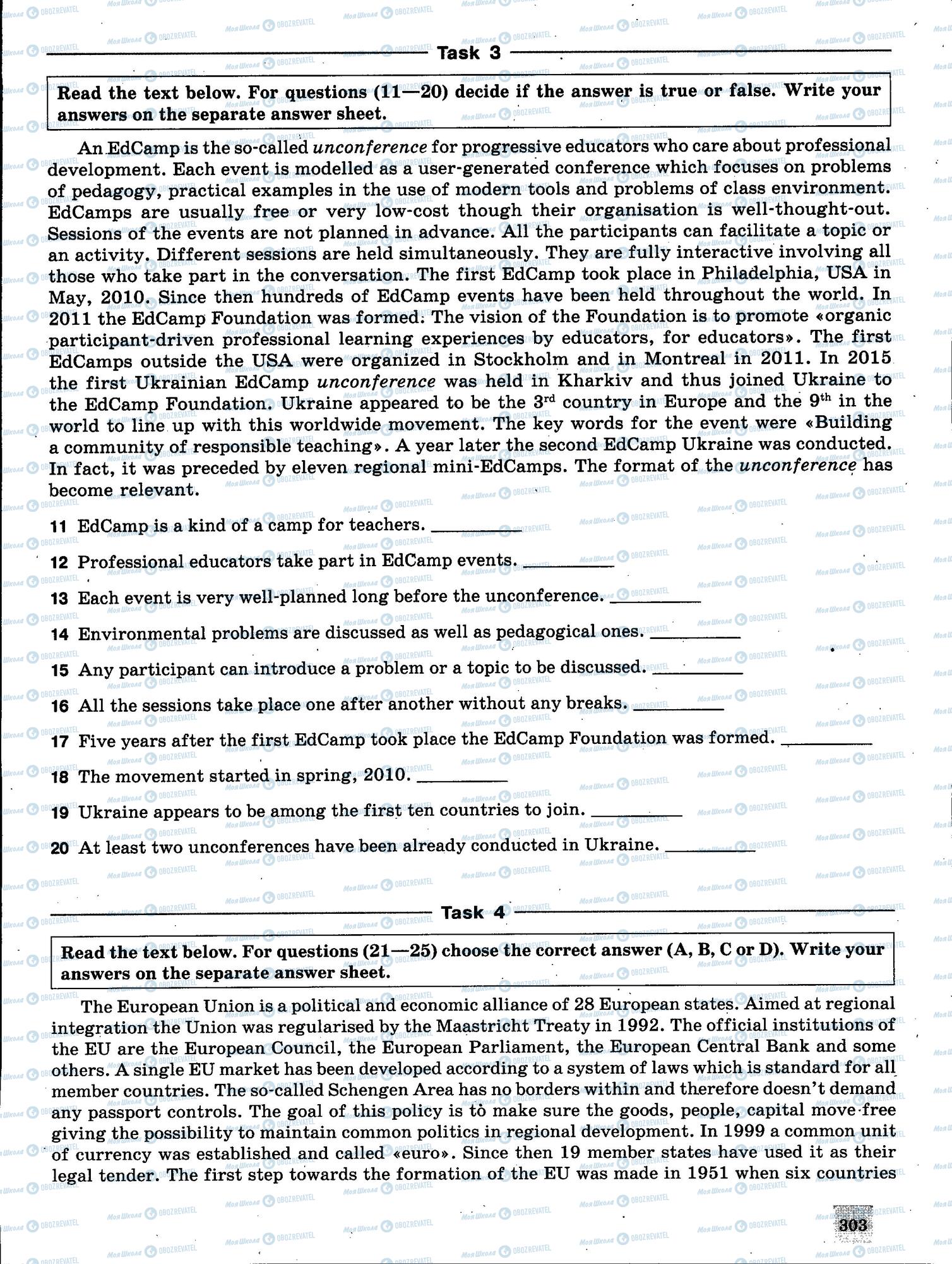 ЗНО Англійська мова 11 клас сторінка 303