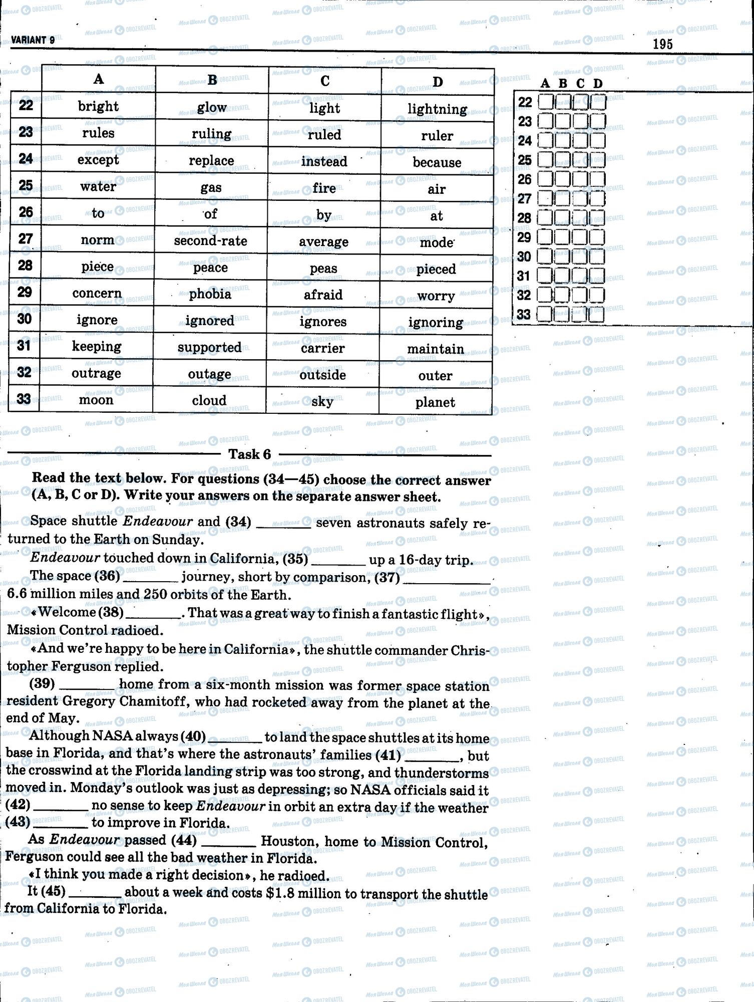 ЗНО Англійська мова 11 клас сторінка 195
