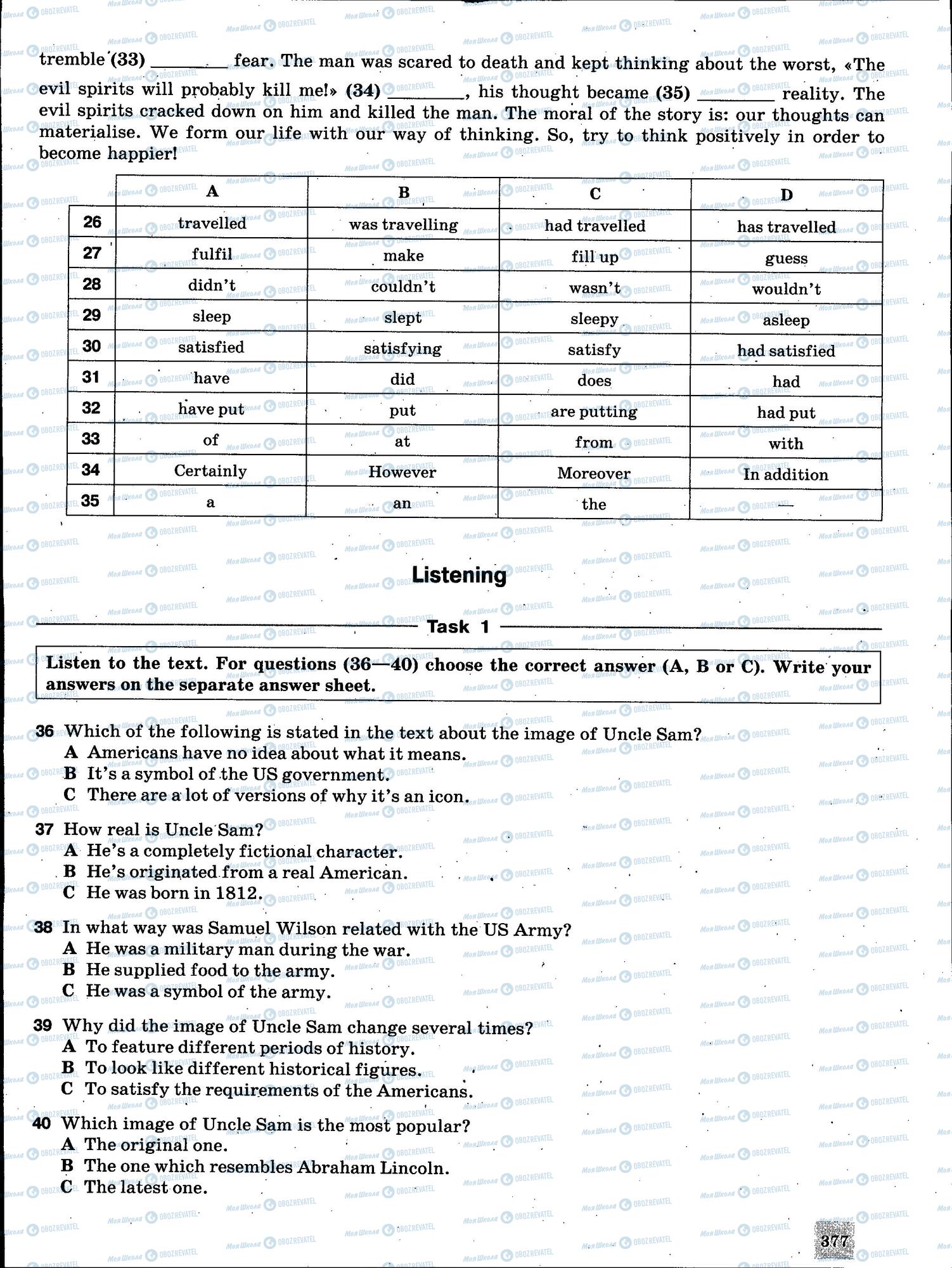 ЗНО Английский язык 11 класс страница 377