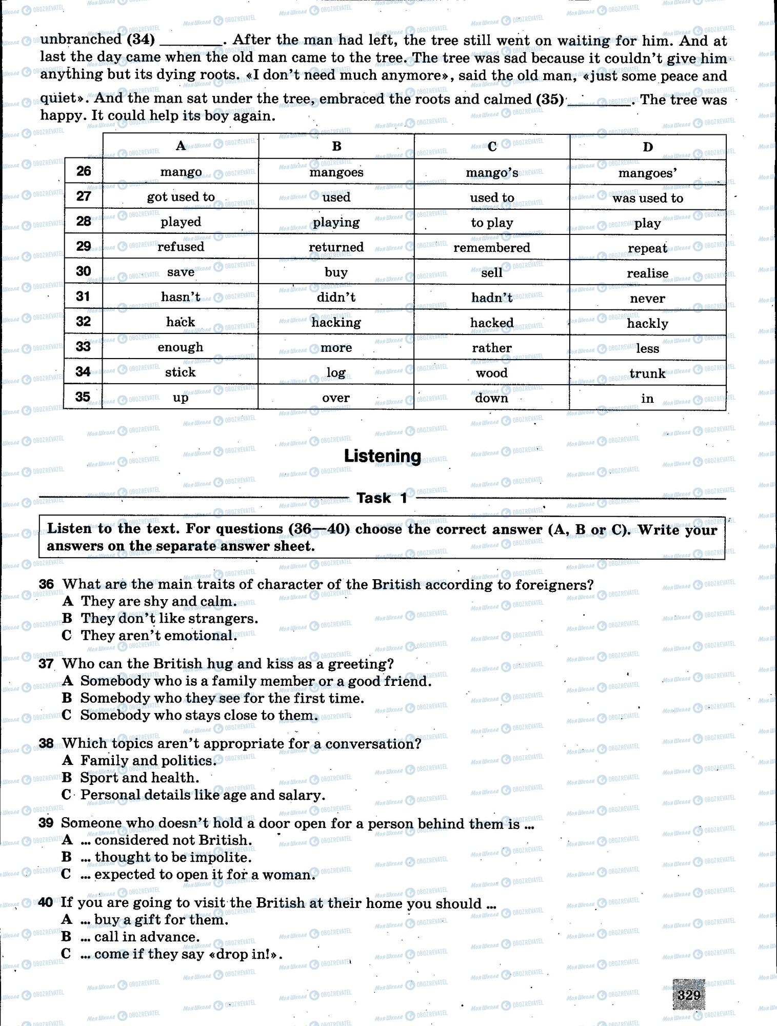 ЗНО Английский язык 11 класс страница 329