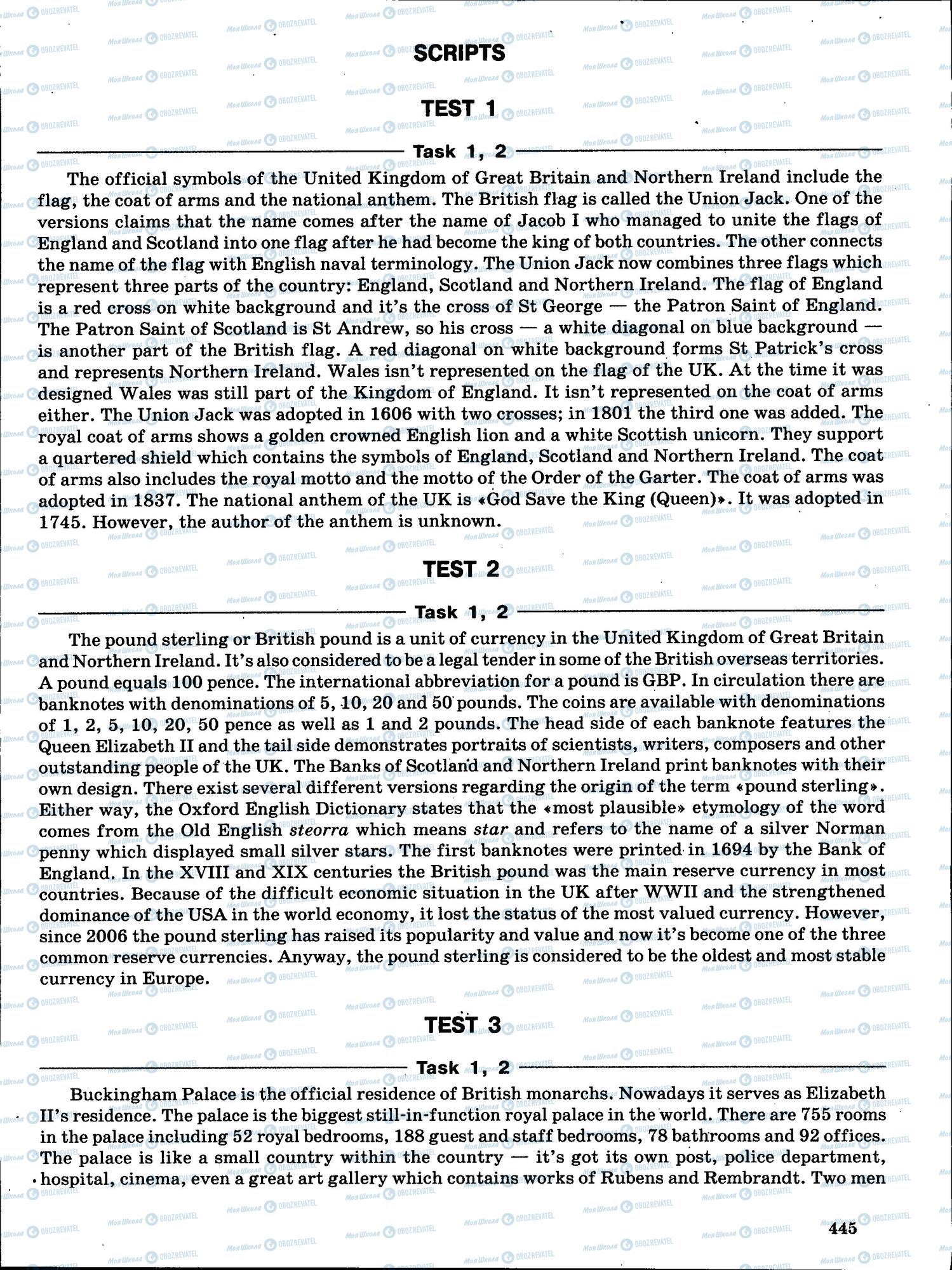 ЗНО Английский язык 11 класс страница 445