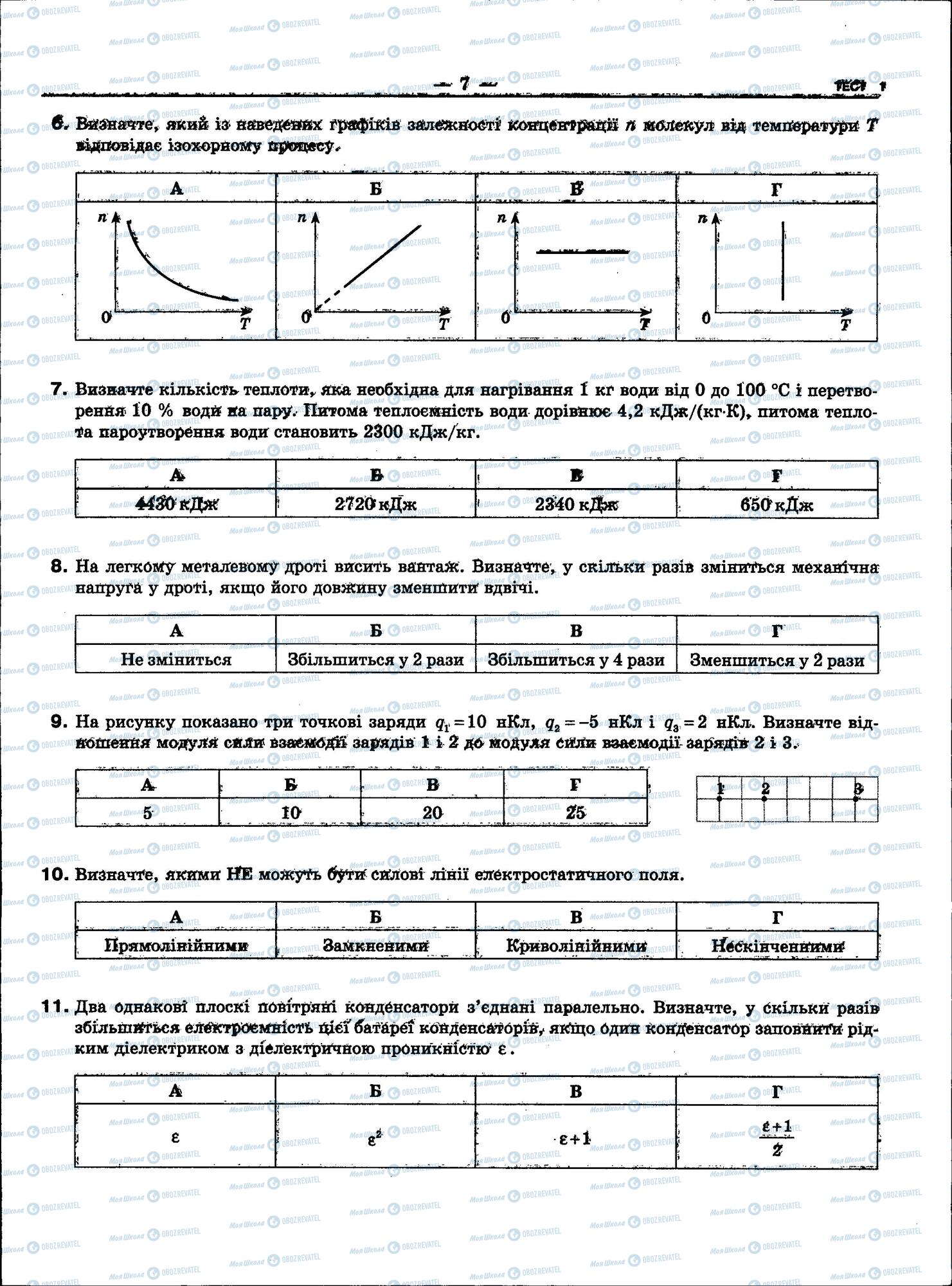 ЗНО Фізика 11 клас сторінка 7