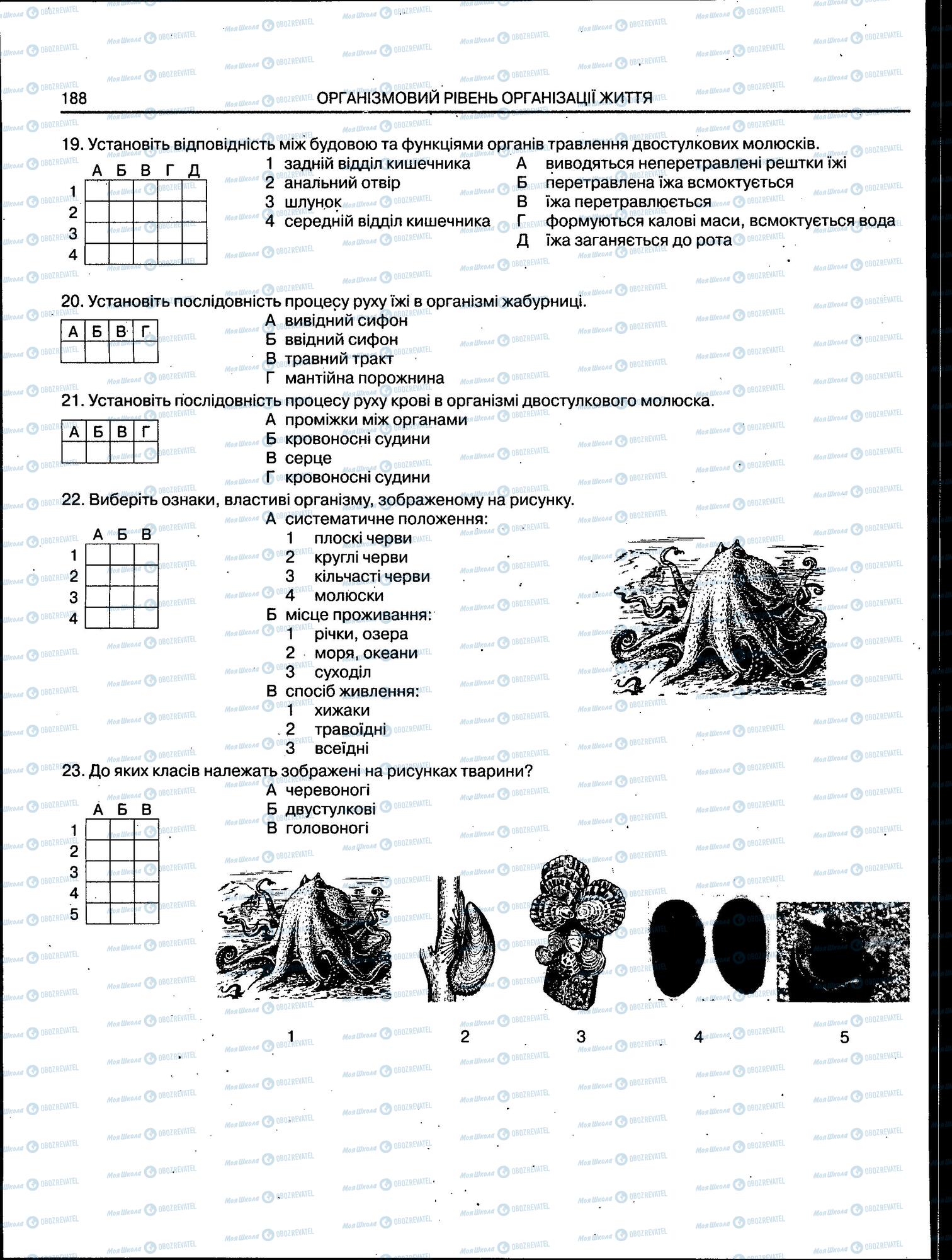 ЗНО Біологія 11 клас сторінка 188