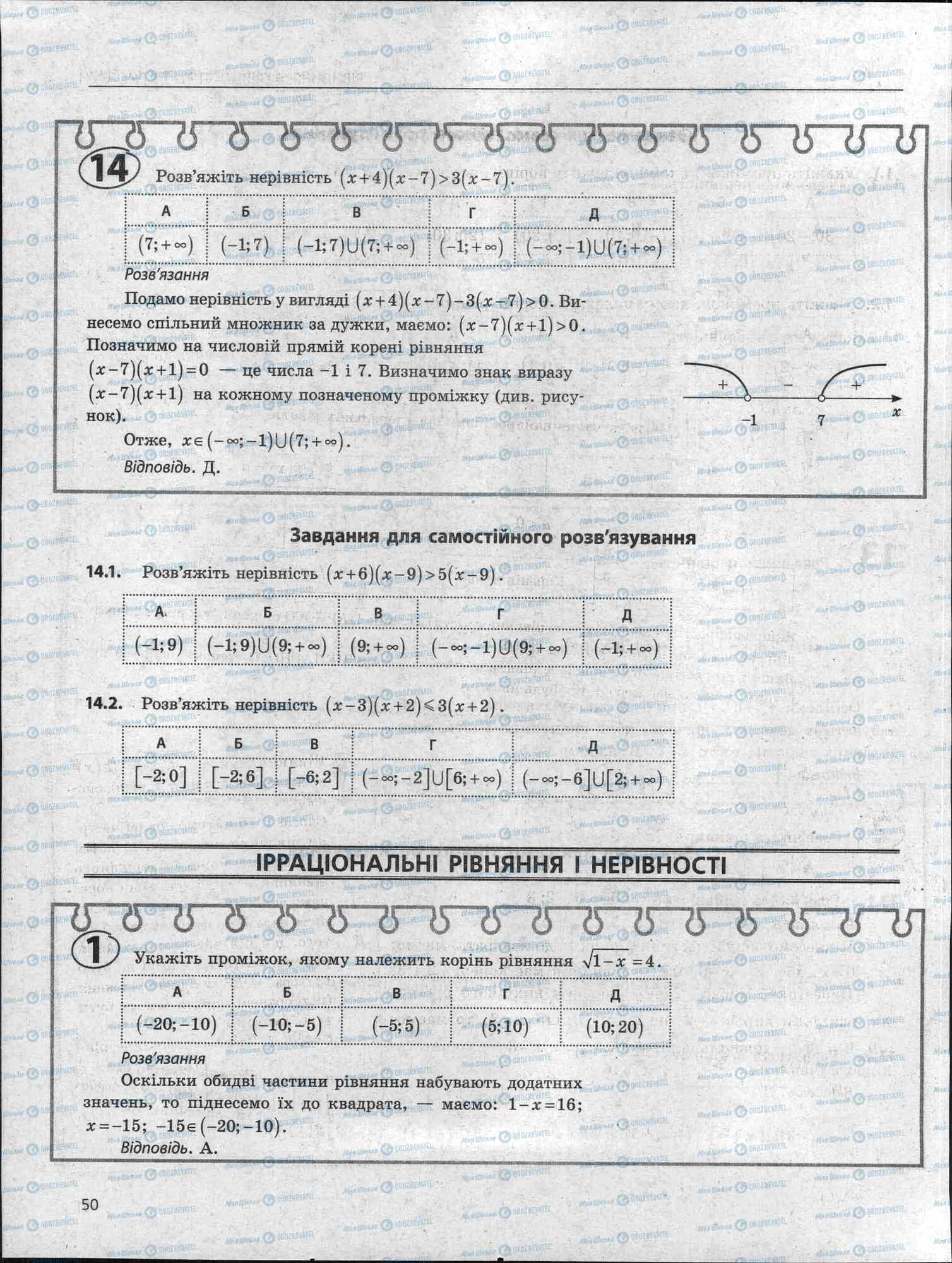 ЗНО Математика 11 клас сторінка 50