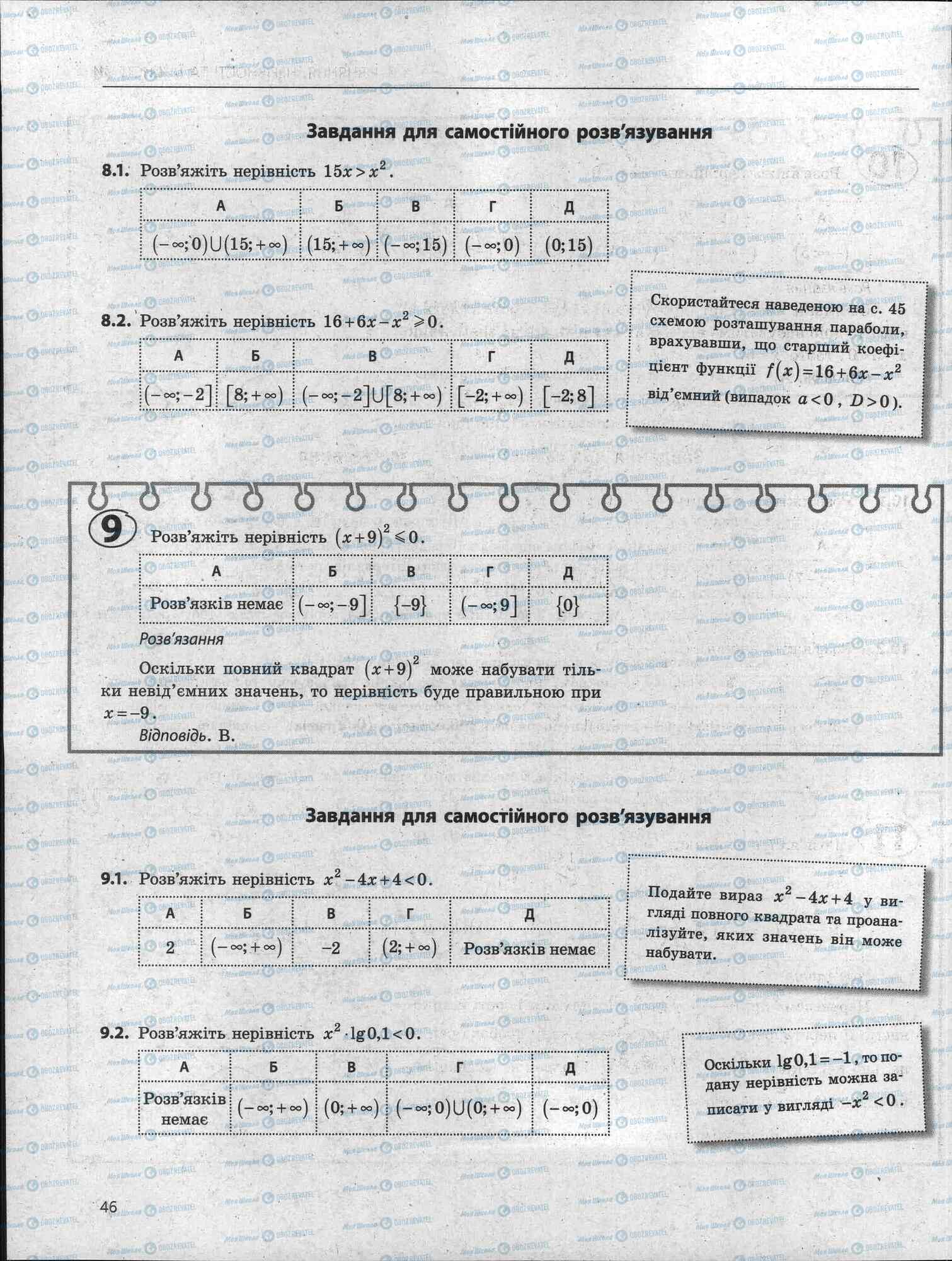 ЗНО Математика 11 клас сторінка 46