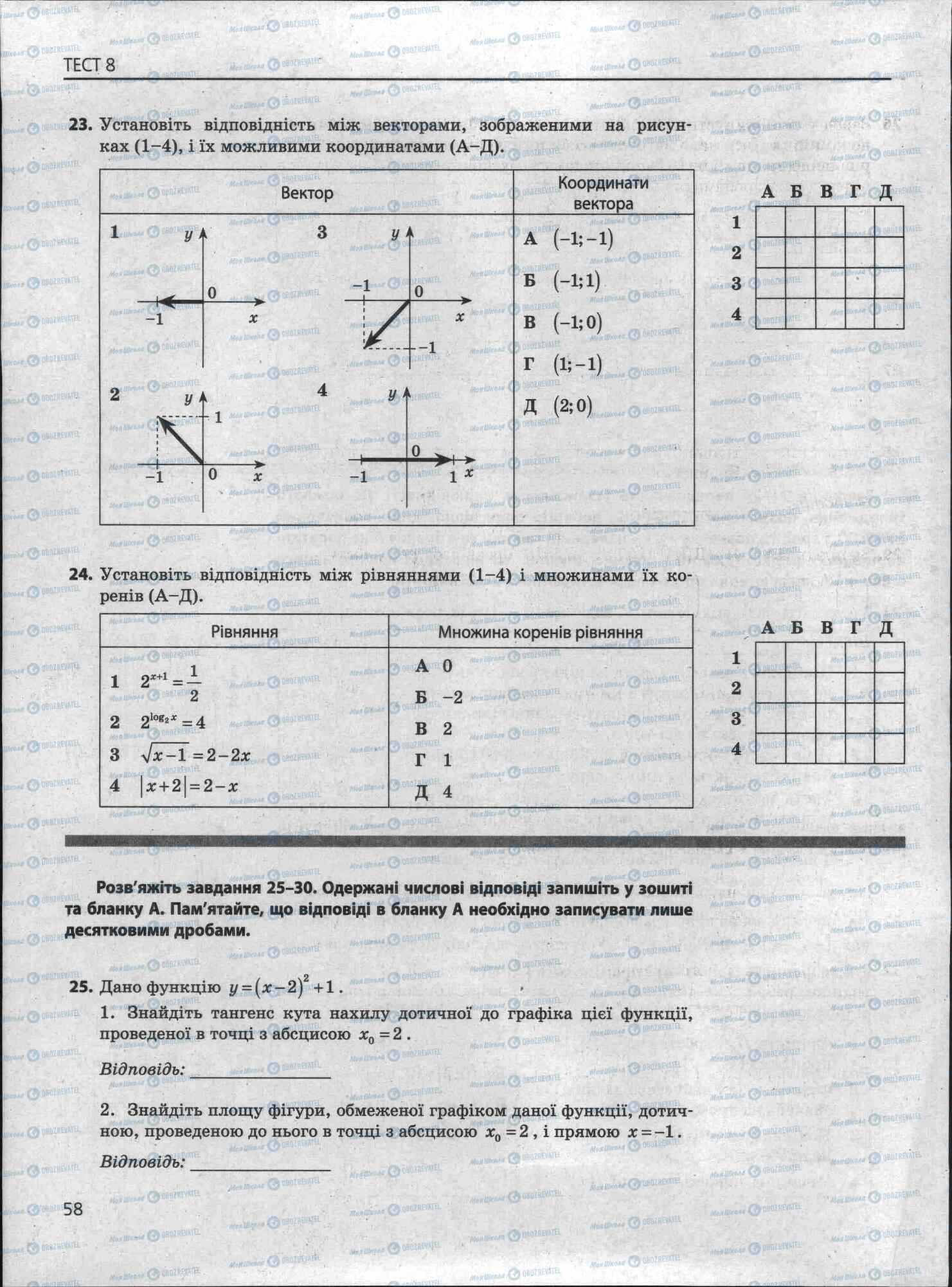 ЗНО Математика 11 клас сторінка 58