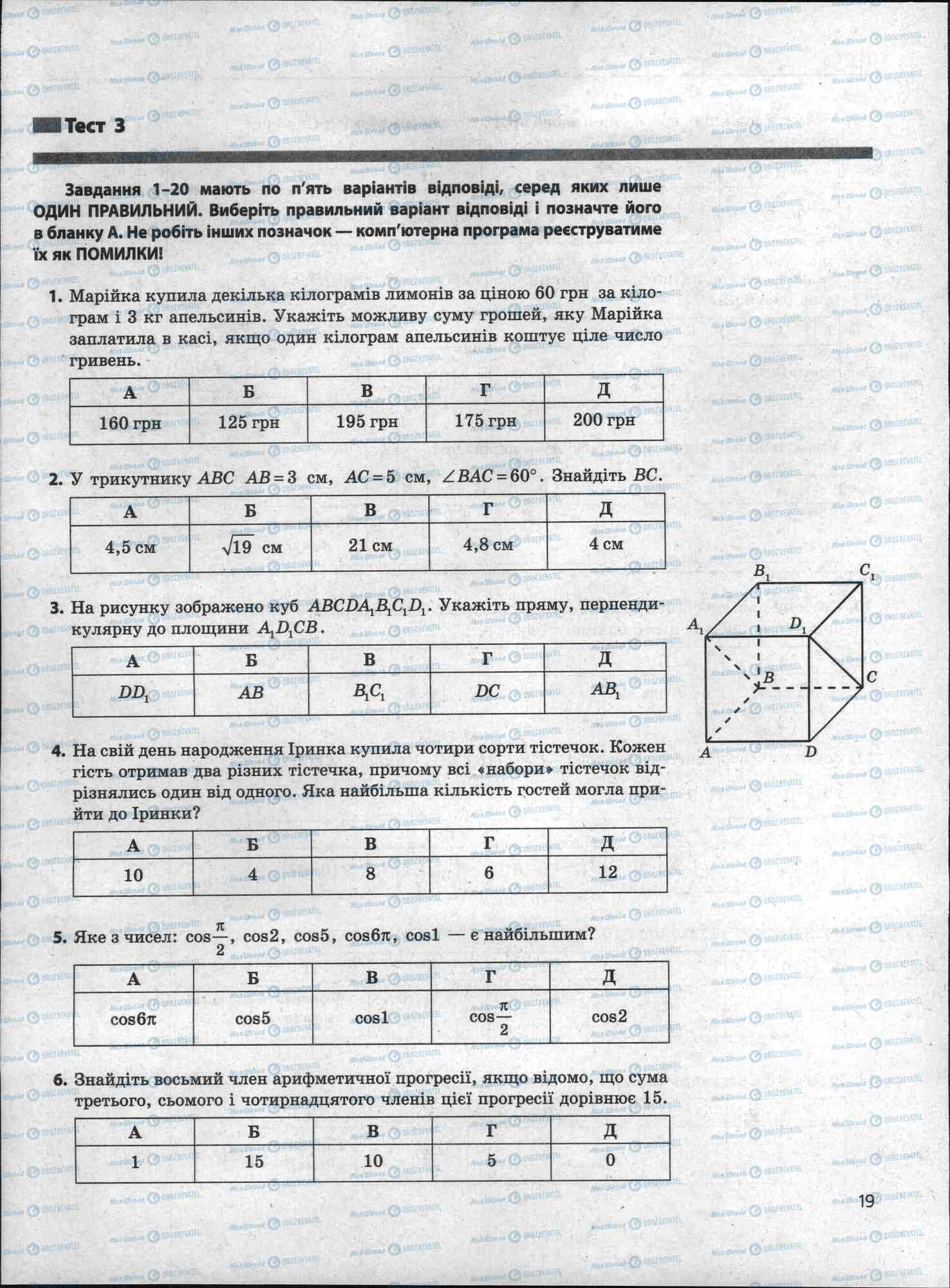 ЗНО Математика 11 класс страница 19