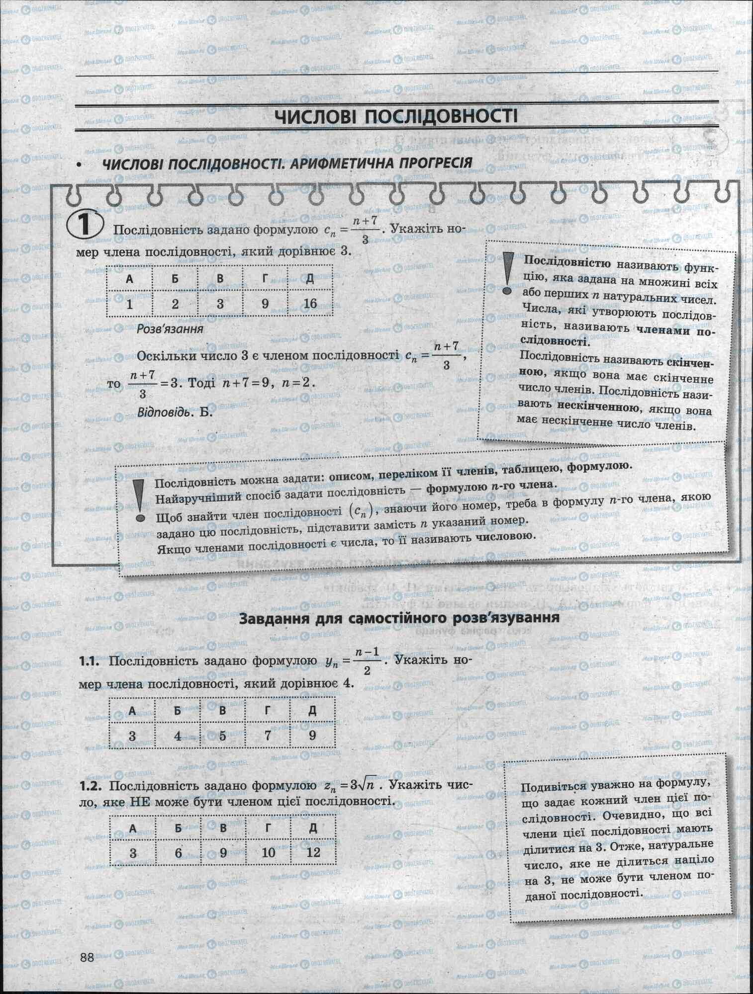ЗНО Математика 11 класс страница 88