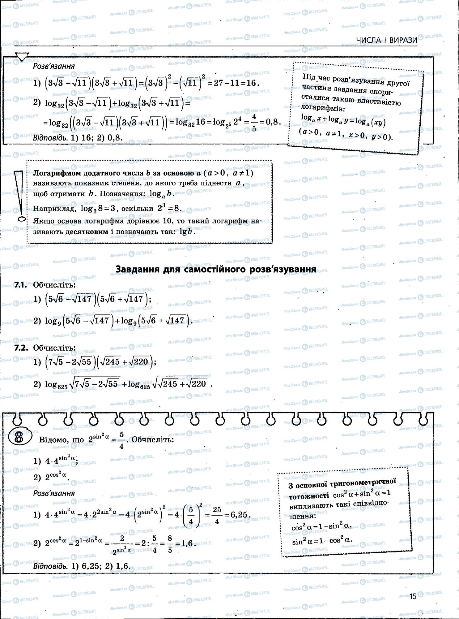 ЗНО Математика 11 класс страница 15