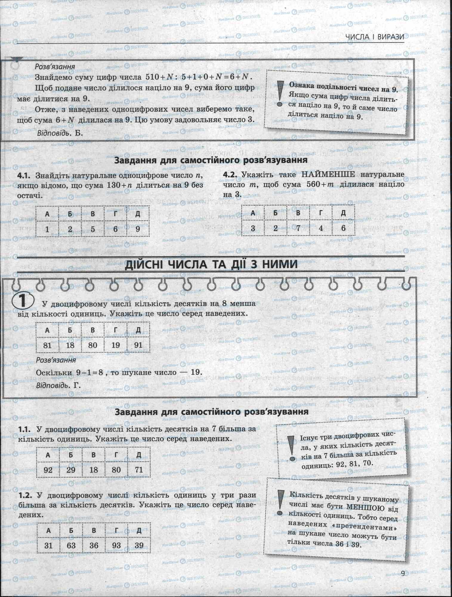 ЗНО Математика 11 клас сторінка 9