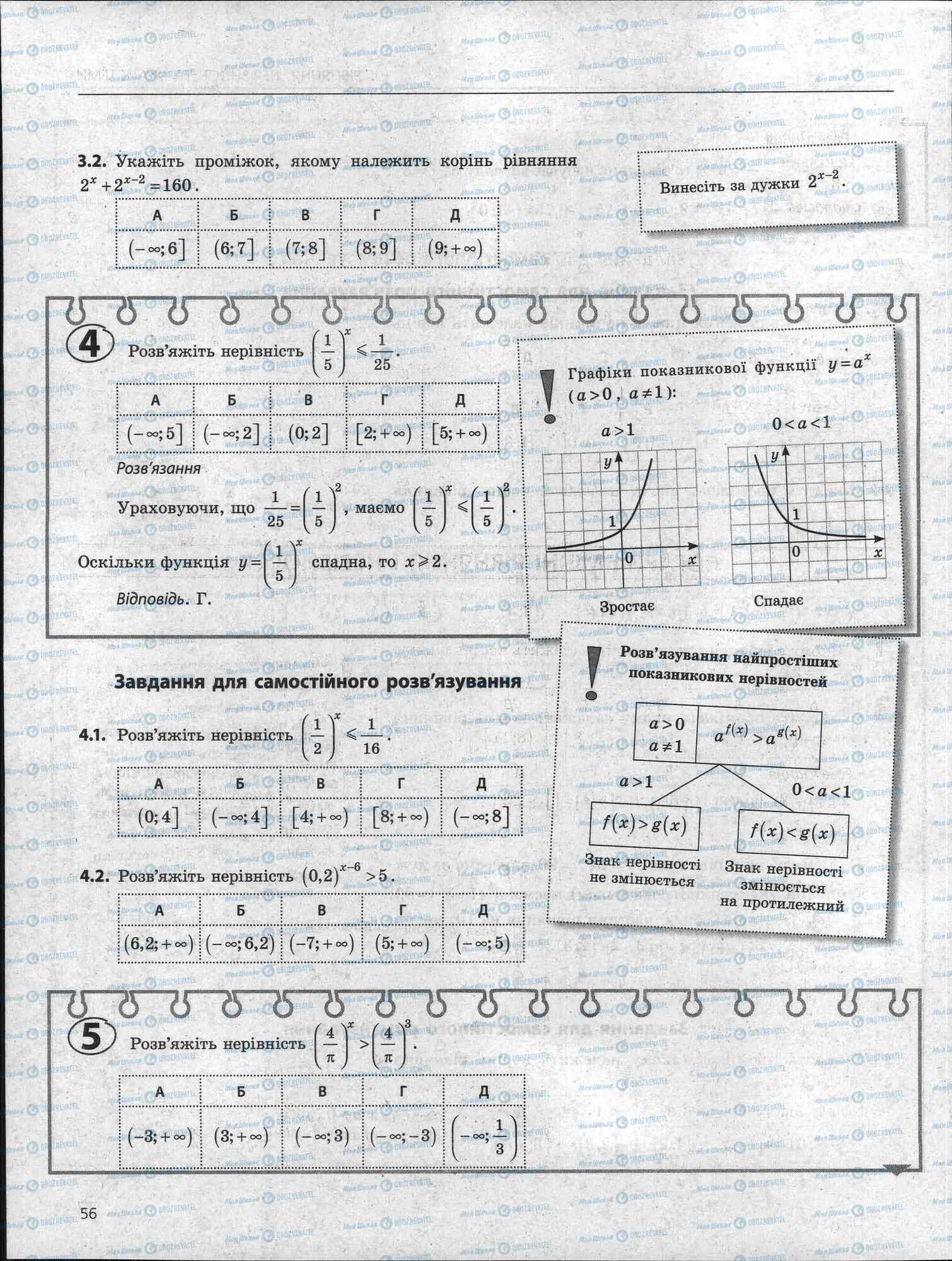 ЗНО Математика 11 клас сторінка 56