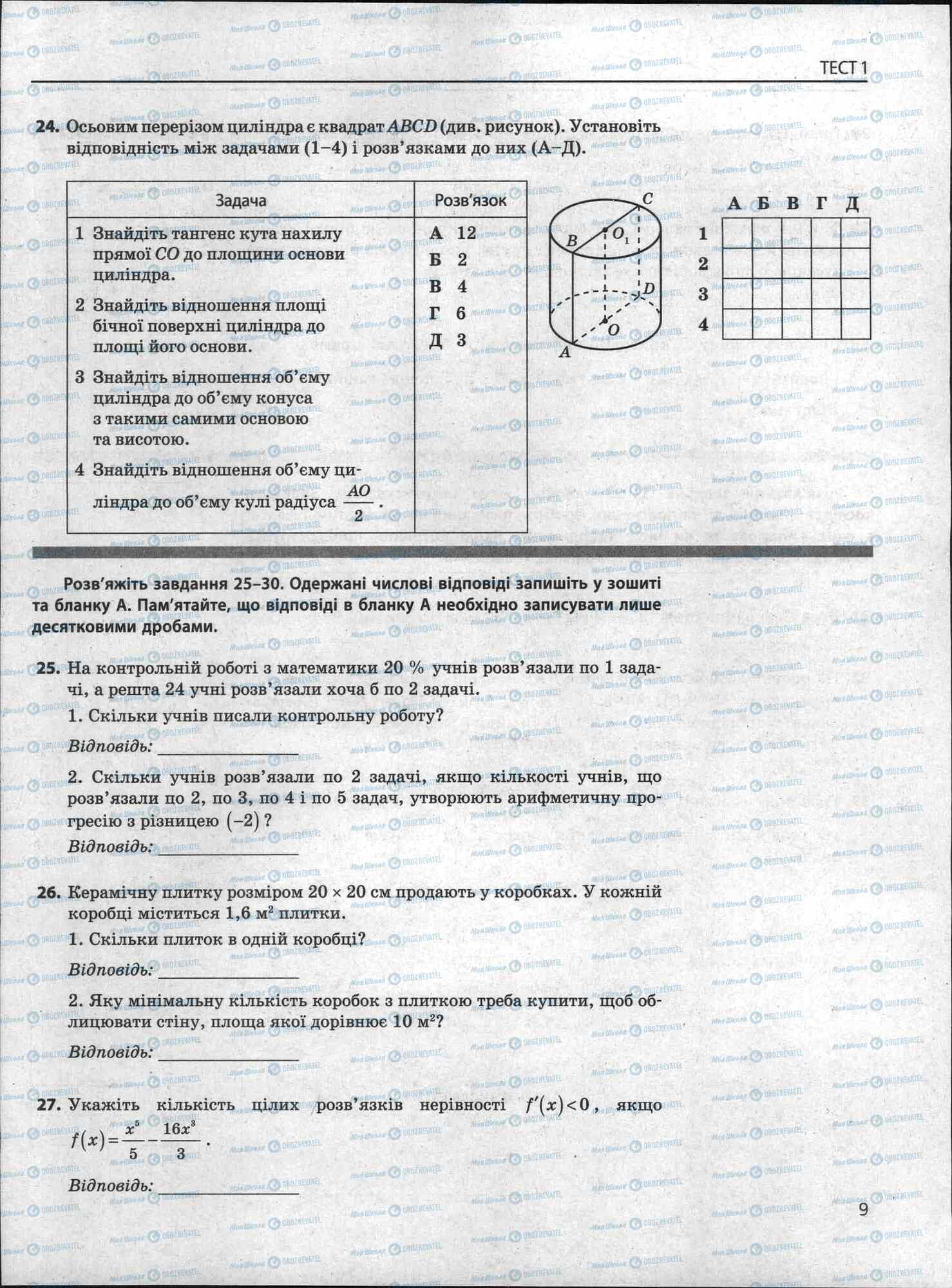 ЗНО Математика 11 клас сторінка 10