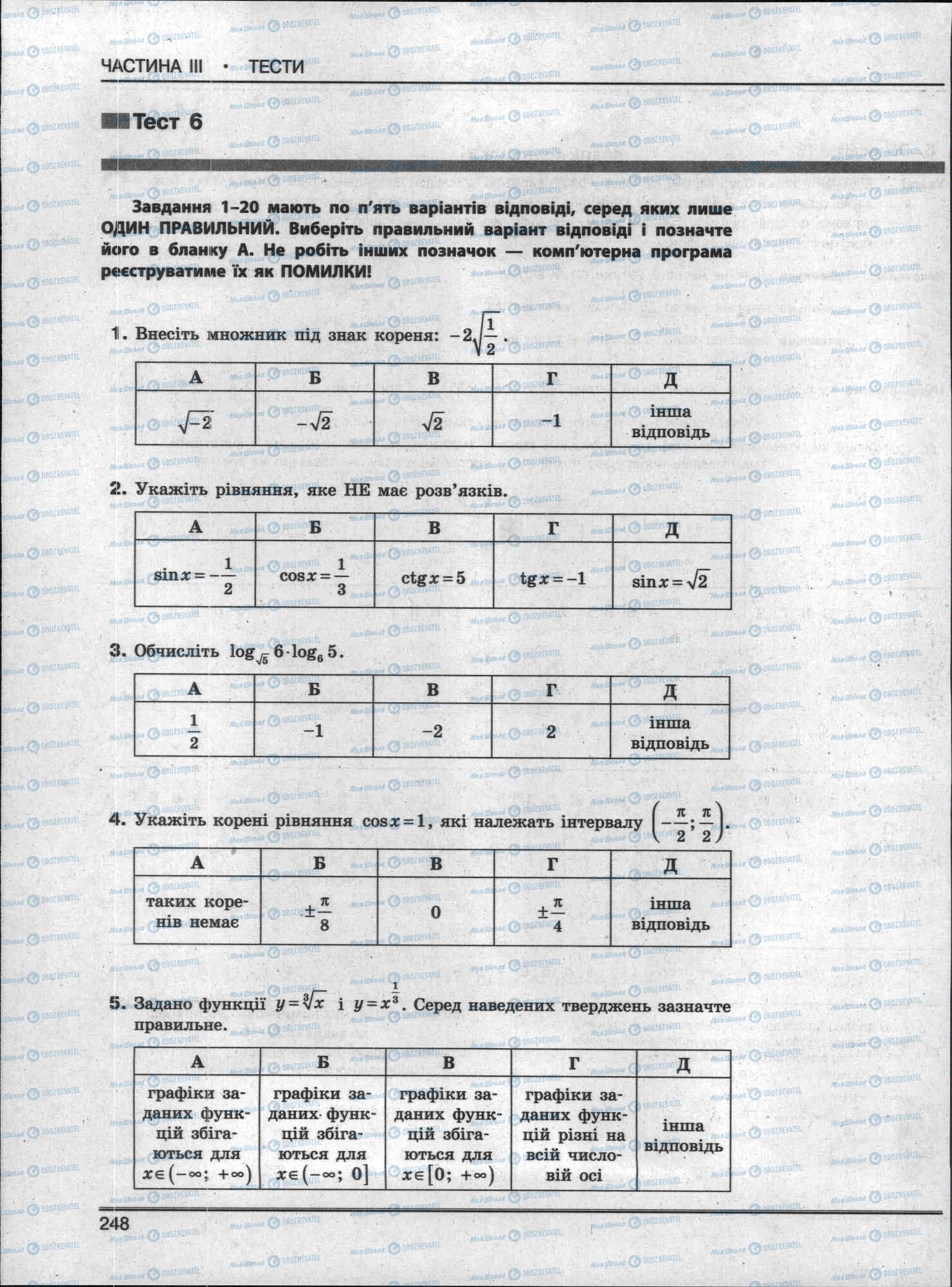 ЗНО Математика 11 клас сторінка 248