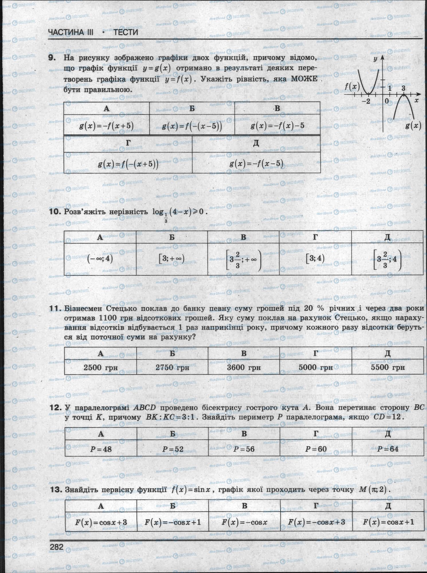 ЗНО Математика 11 клас сторінка 282