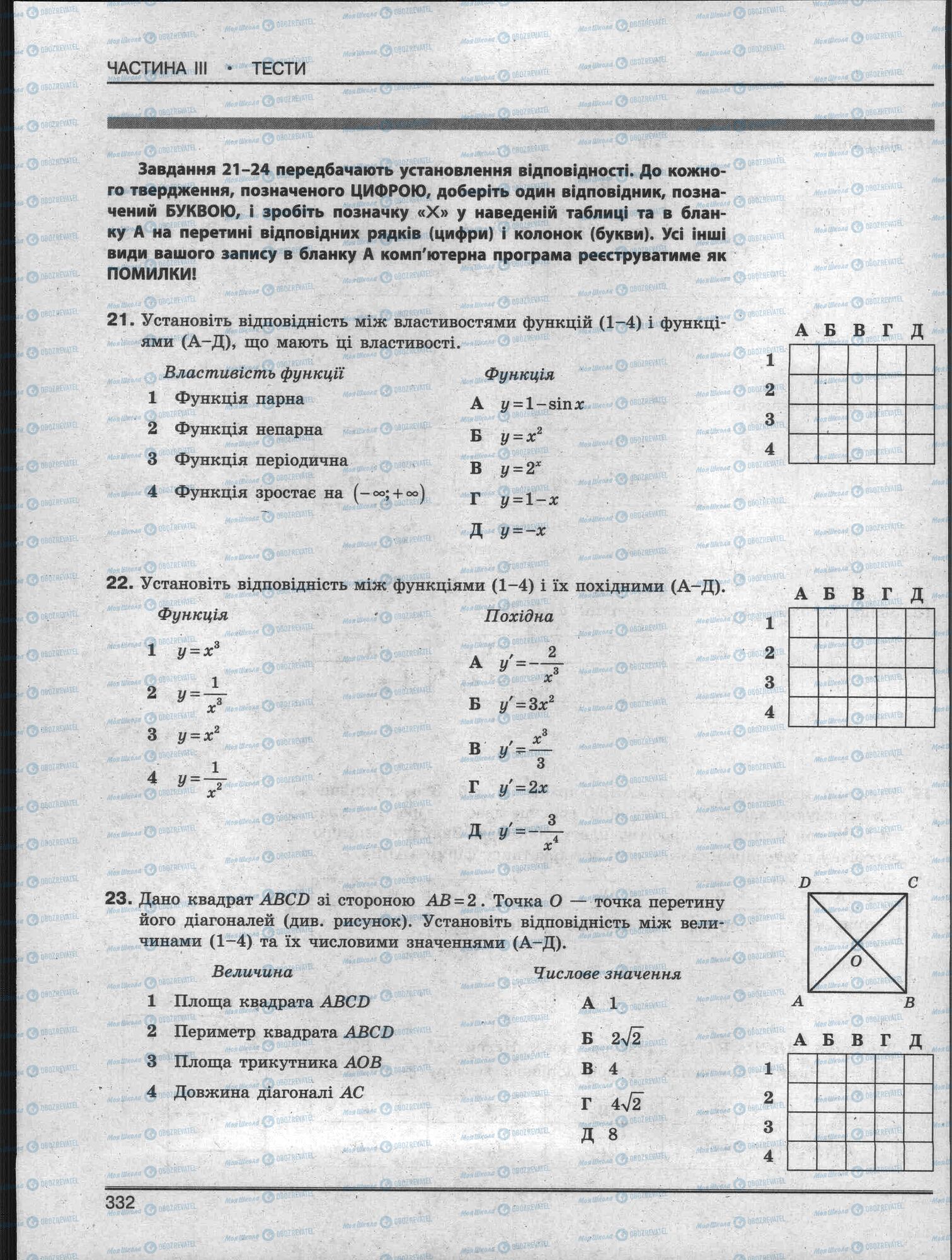 ЗНО Математика 11 клас сторінка 332