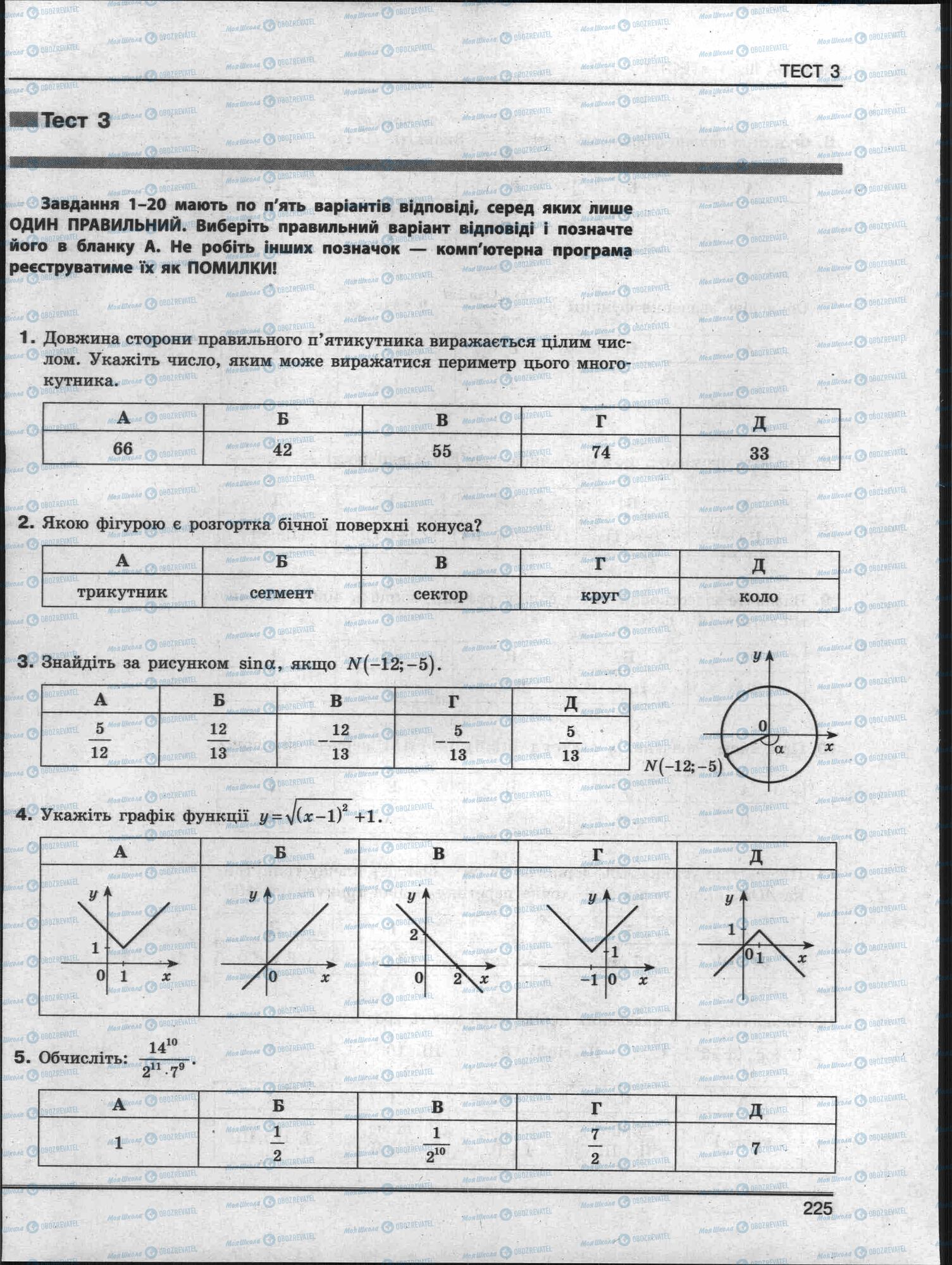 ЗНО Математика 11 клас сторінка 225