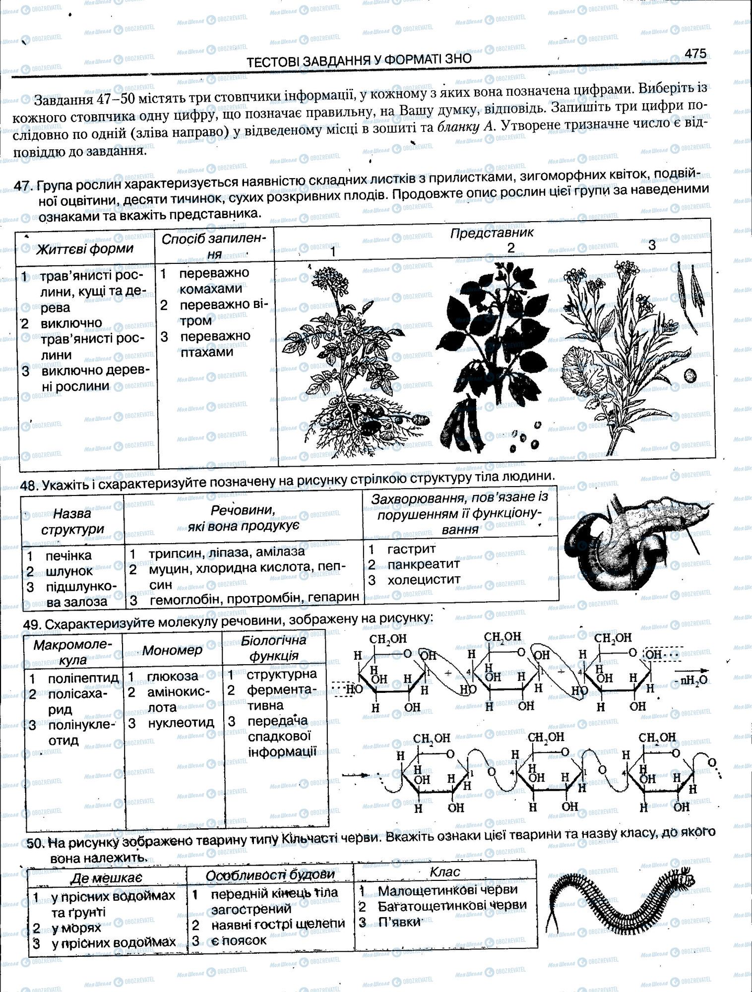 ЗНО Биология 11 класс страница 475