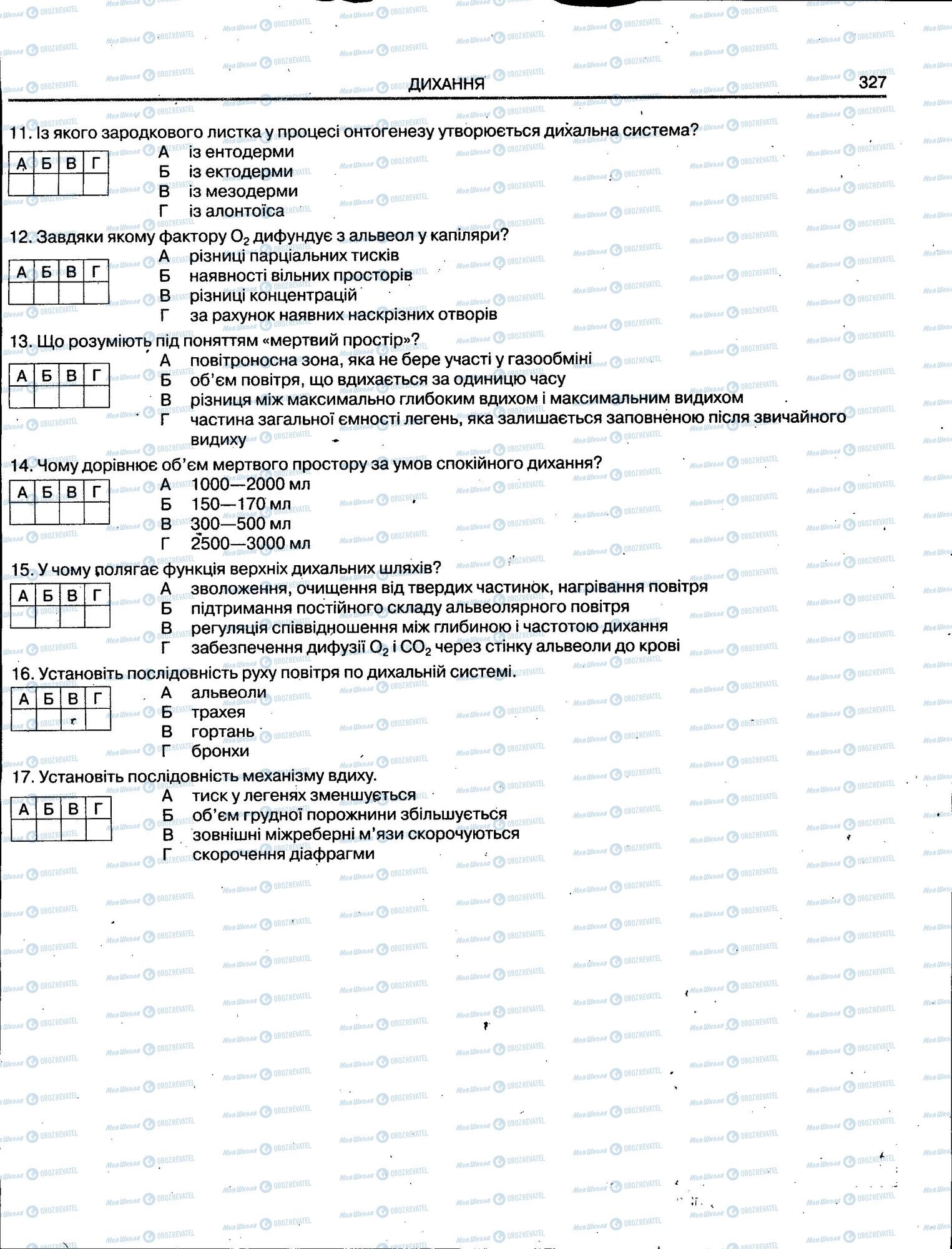 ЗНО Біологія 11 клас сторінка 327