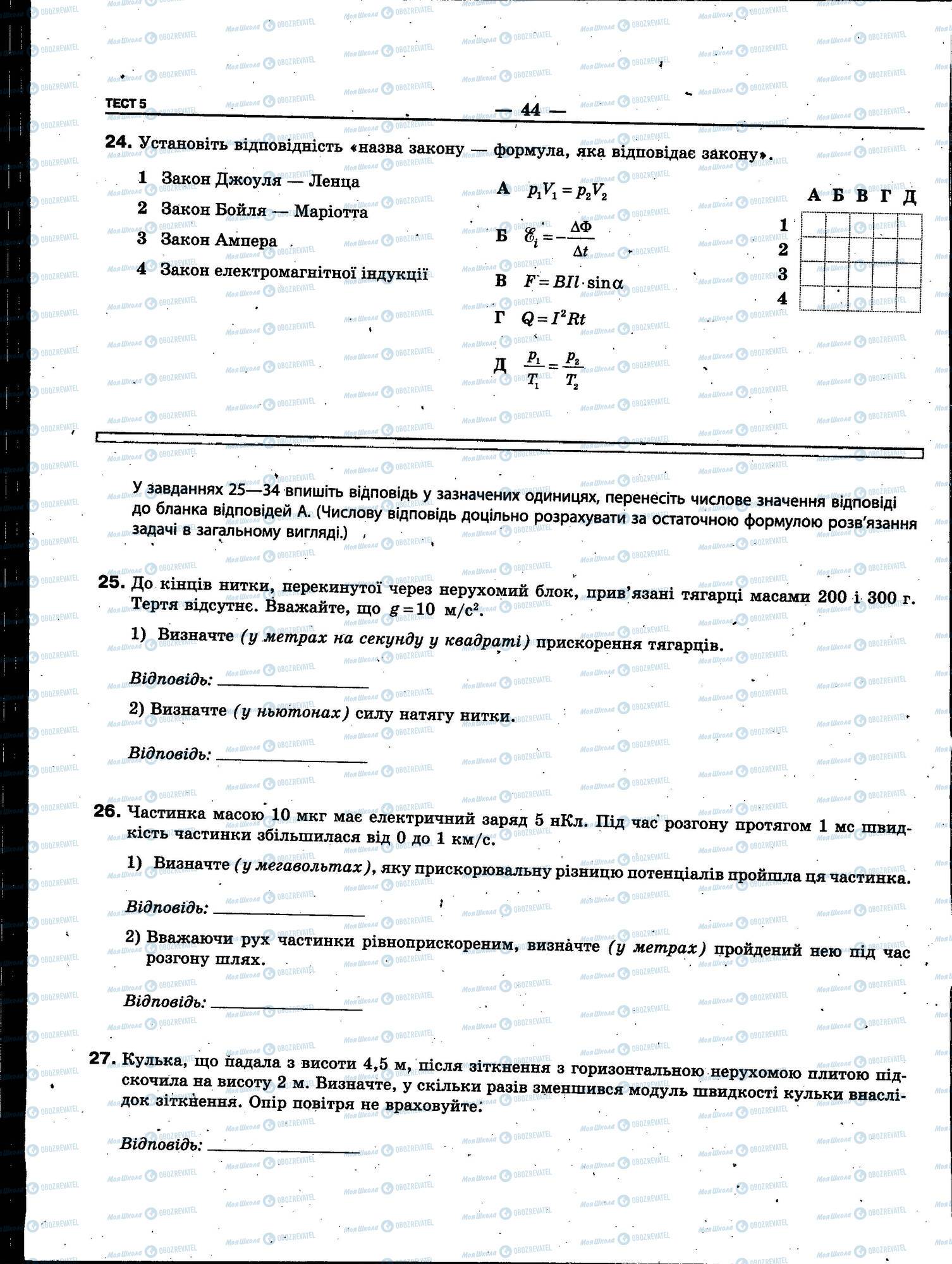 ЗНО Физика 11 класс страница 044