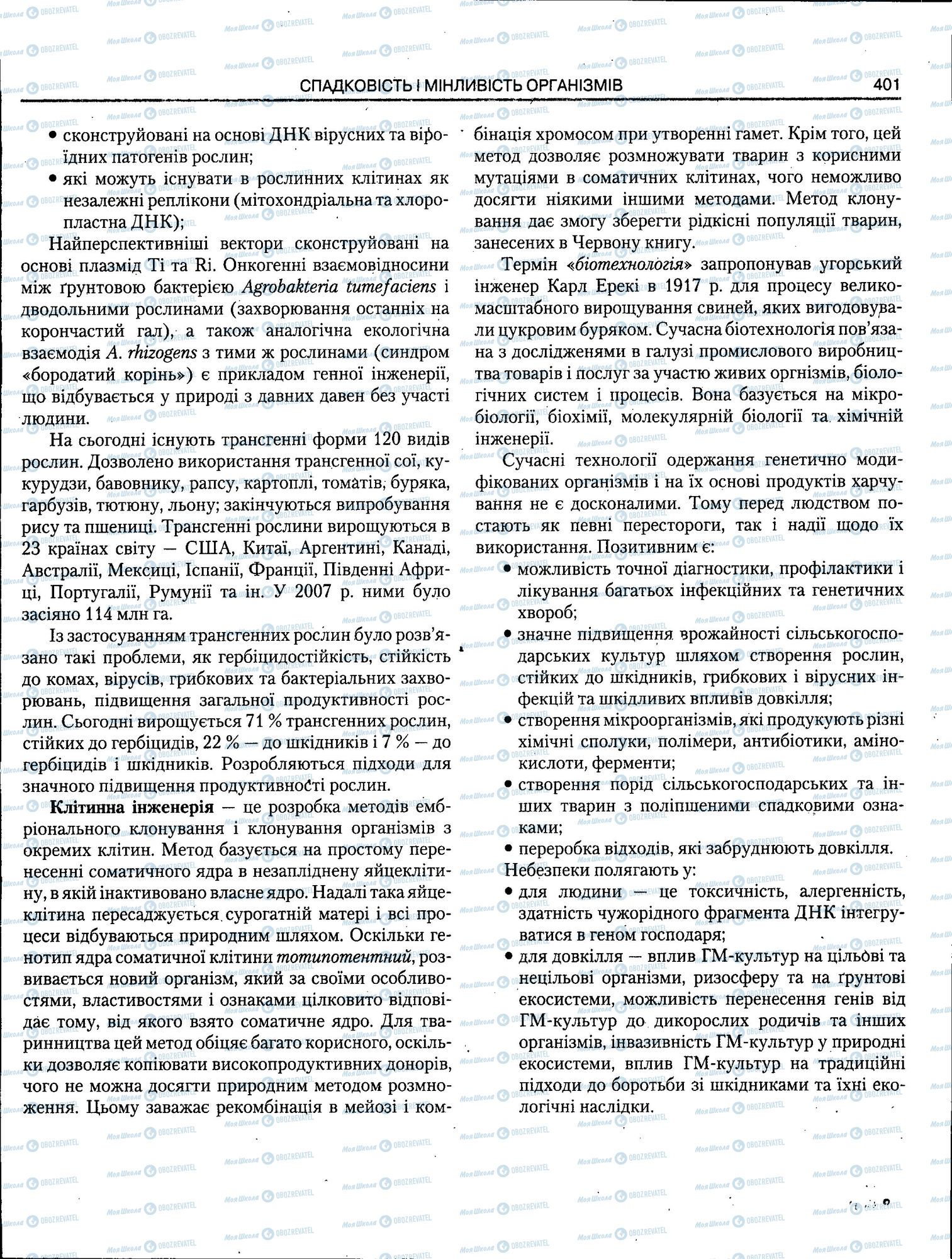 ЗНО Біологія 11 клас сторінка 401