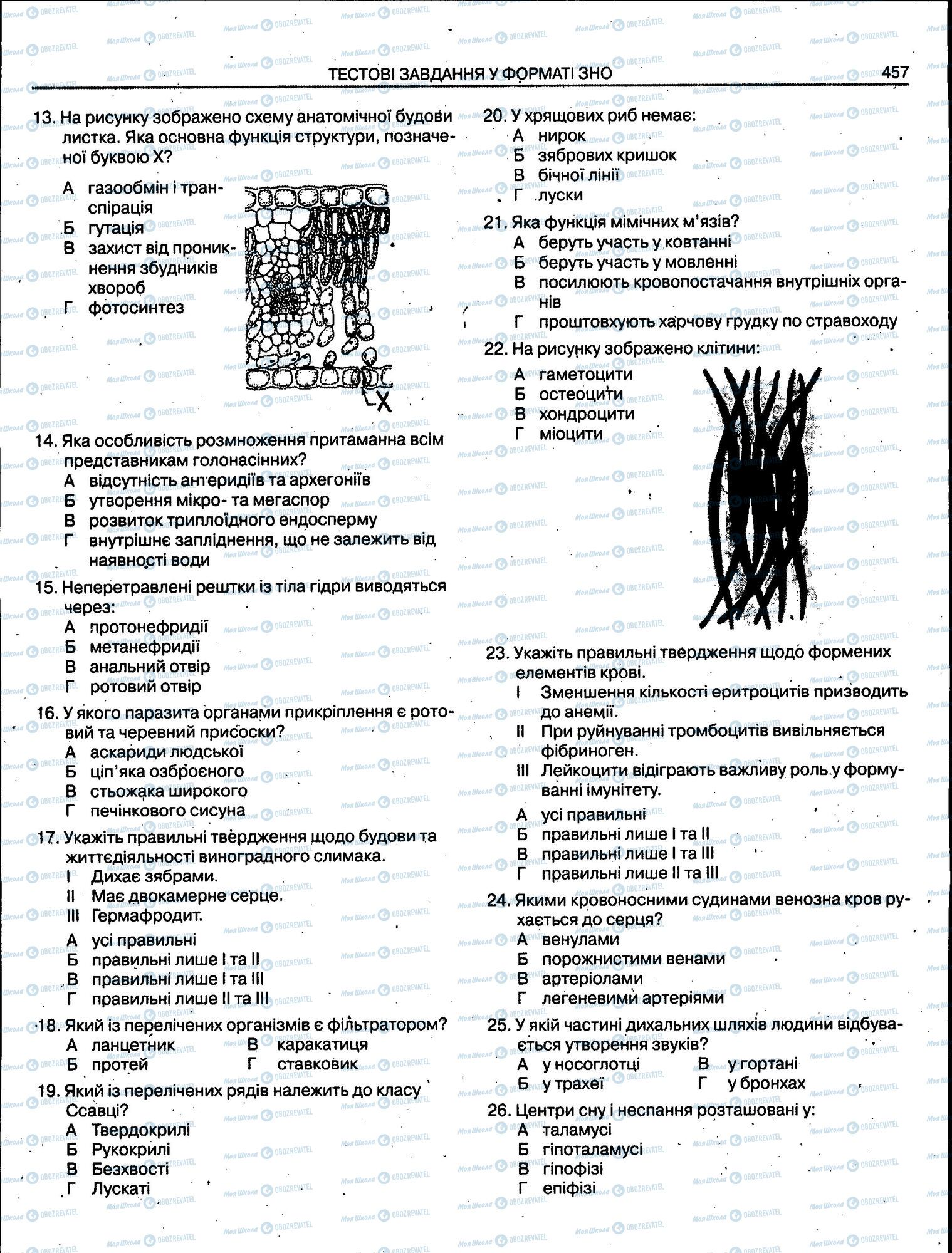 ЗНО Біологія 11 клас сторінка 457