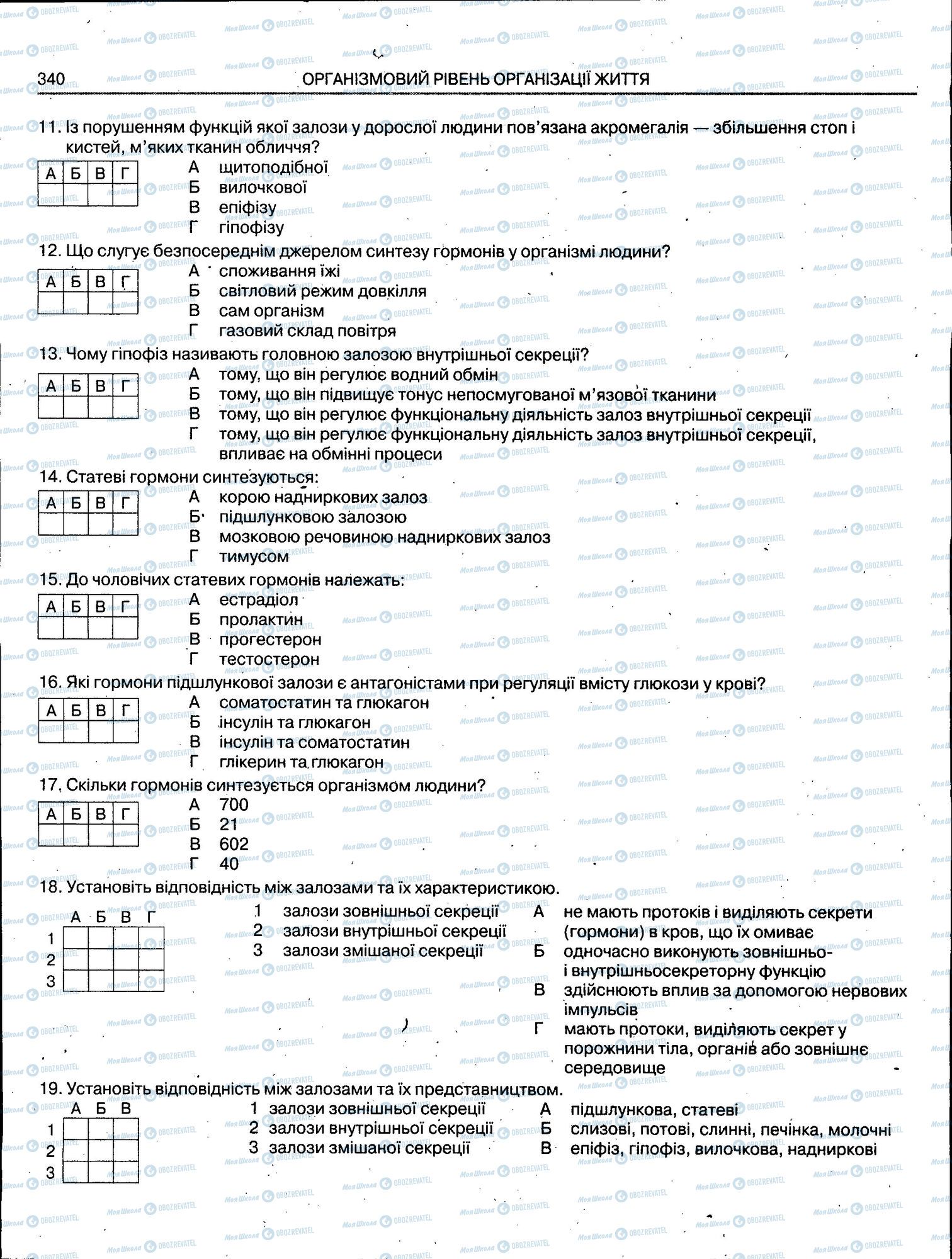 ЗНО Біологія 11 клас сторінка 340