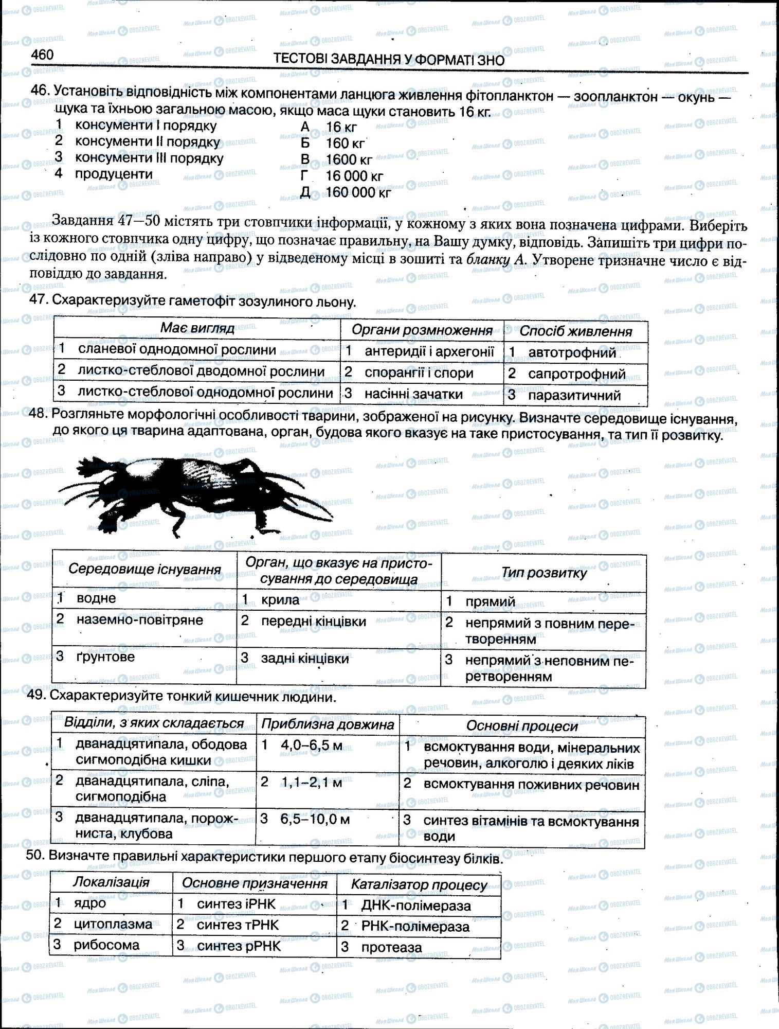 ЗНО Біологія 11 клас сторінка 460