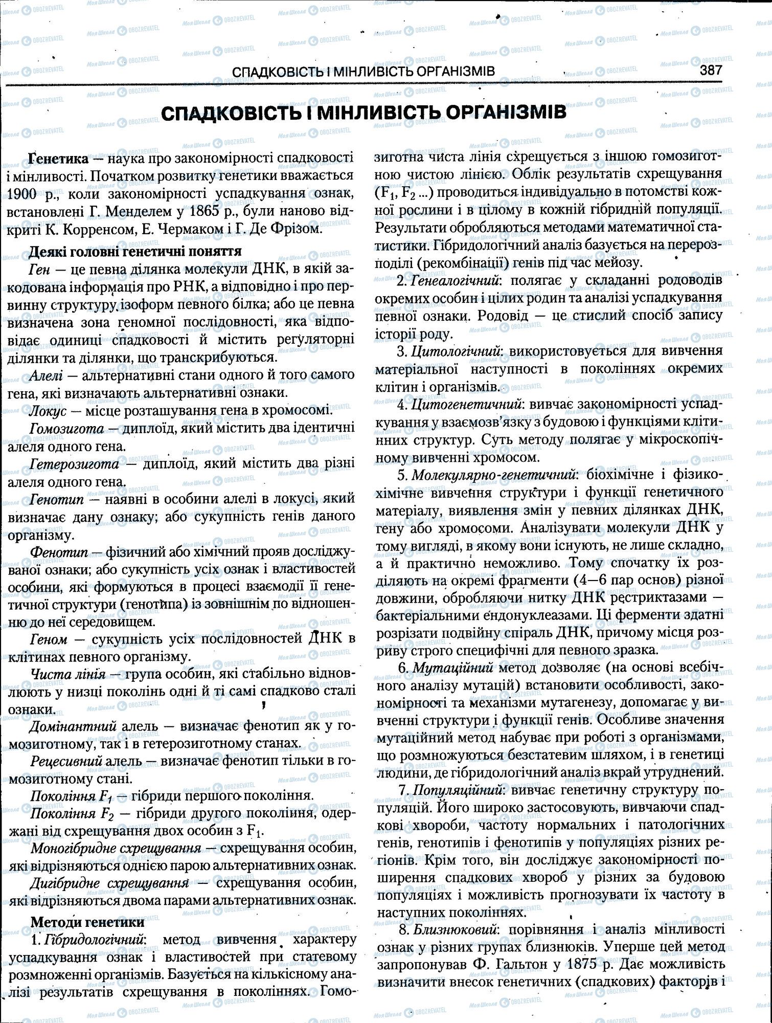 ЗНО Біологія 11 клас сторінка 387