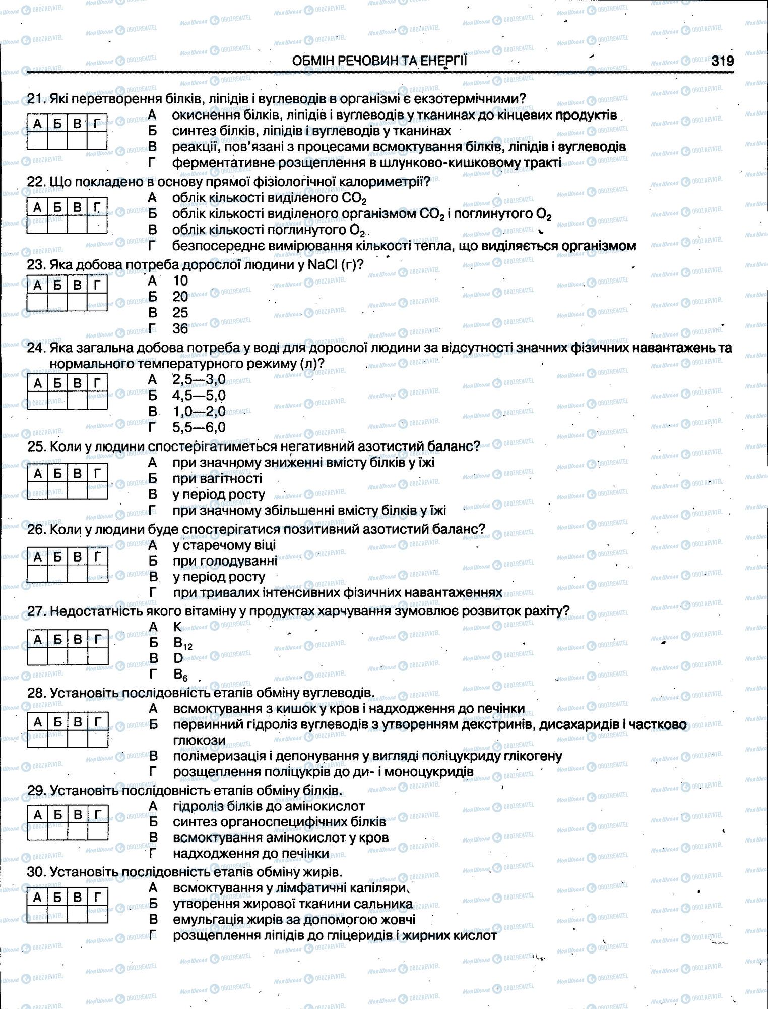 ЗНО Біологія 11 клас сторінка 319